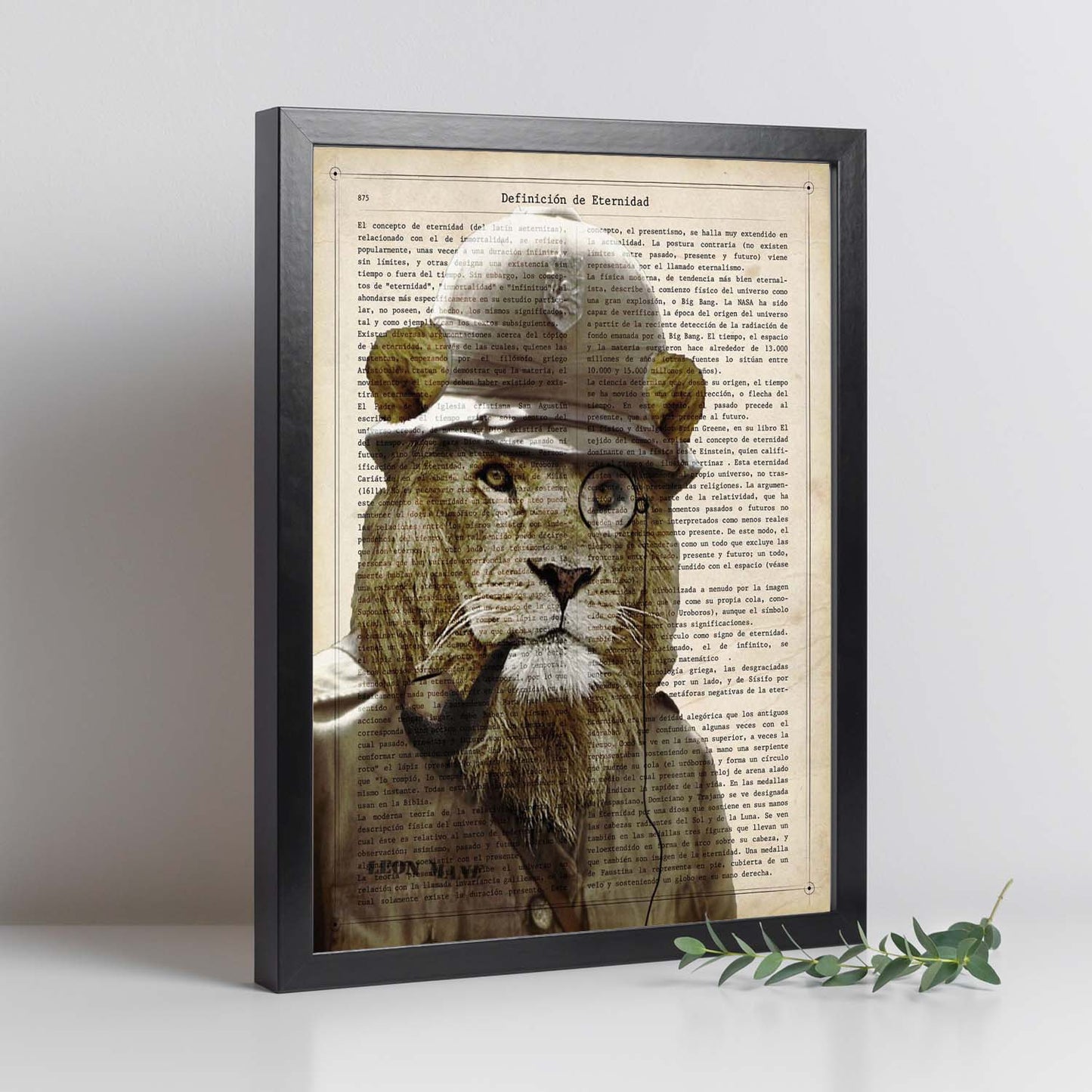 Poster de Leon de safari. Láminas de animales con definiciones. Ilustraciones de animales con textos.-Artwork-Nacnic-Nacnic Estudio SL