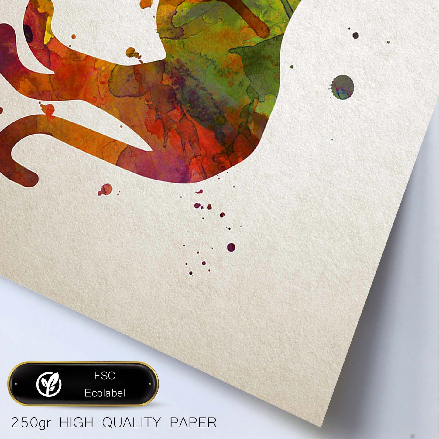 Poster de Leopardo estilo acuarela. Láminas de animales con estilo acuarela-Artwork-Nacnic-Nacnic Estudio SL