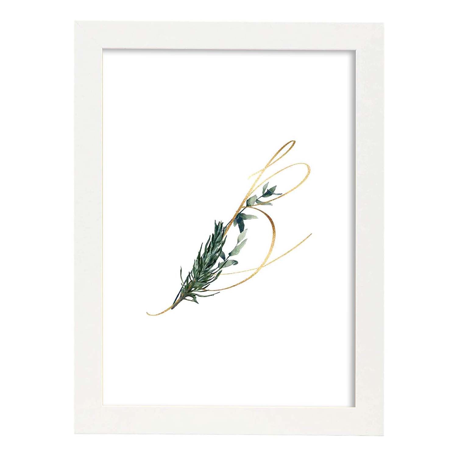 Poster de letra B. Lámina estilo Verde Fino con imágenes del alfabeto.-Artwork-Nacnic-A3-Marco Blanco-Nacnic Estudio SL