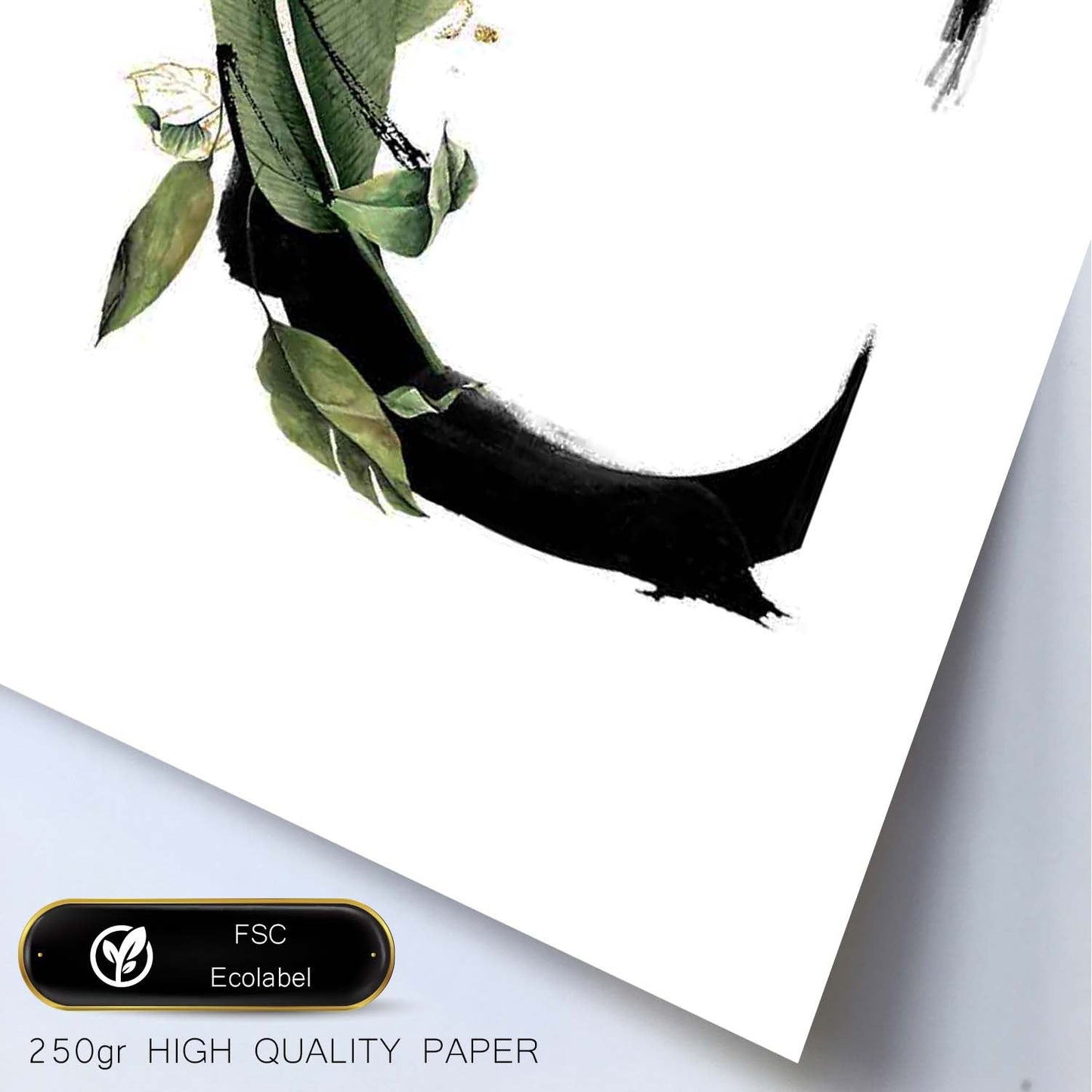 Poster de letra C. Lámina estilo Jungla Negra con imágenes del alfabeto.-Artwork-Nacnic-Nacnic Estudio SL