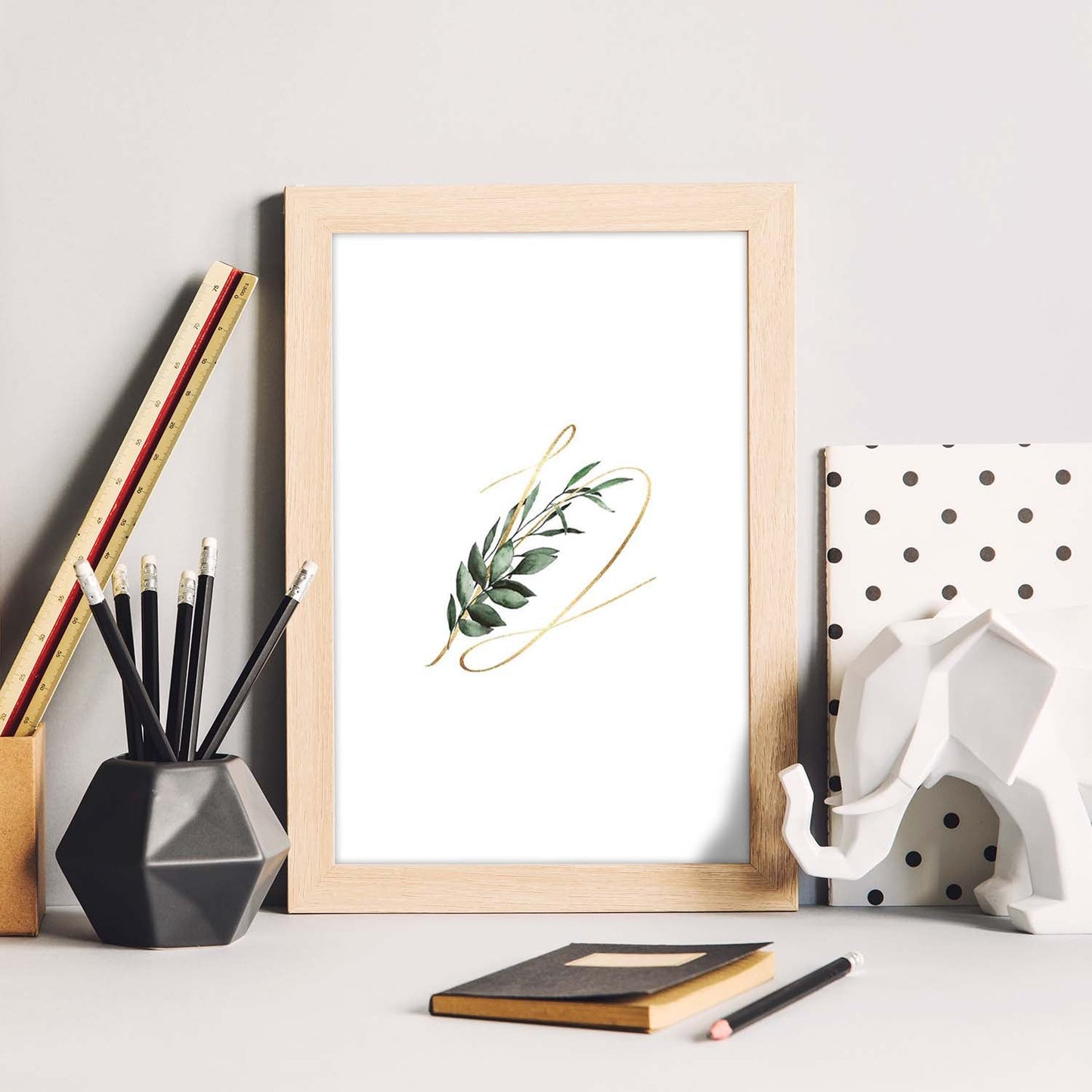 Poster de letra D. Lámina estilo Verde Fino con imágenes del alfabeto.-Artwork-Nacnic-Nacnic Estudio SL