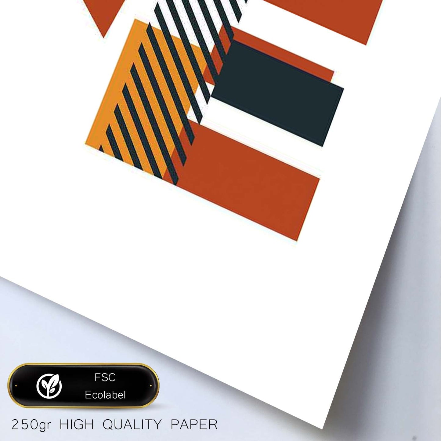 Poster de letra E. Lámina estilo Geometria con formas con imágenes del alfabeto.-Artwork-Nacnic-Nacnic Estudio SL