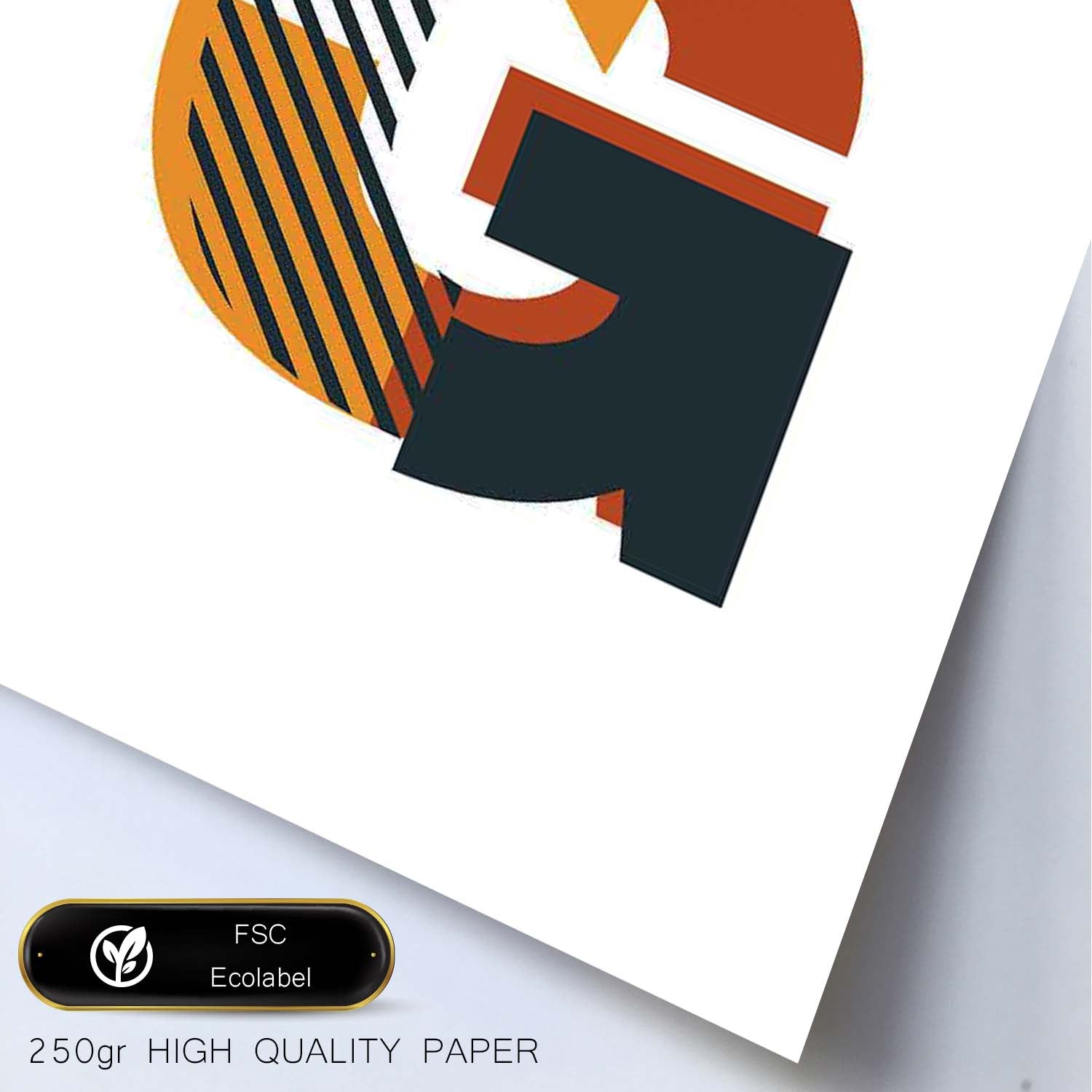 Poster de letra G. Lámina estilo Geometria con formas con imágenes del alfabeto.-Artwork-Nacnic-Nacnic Estudio SL