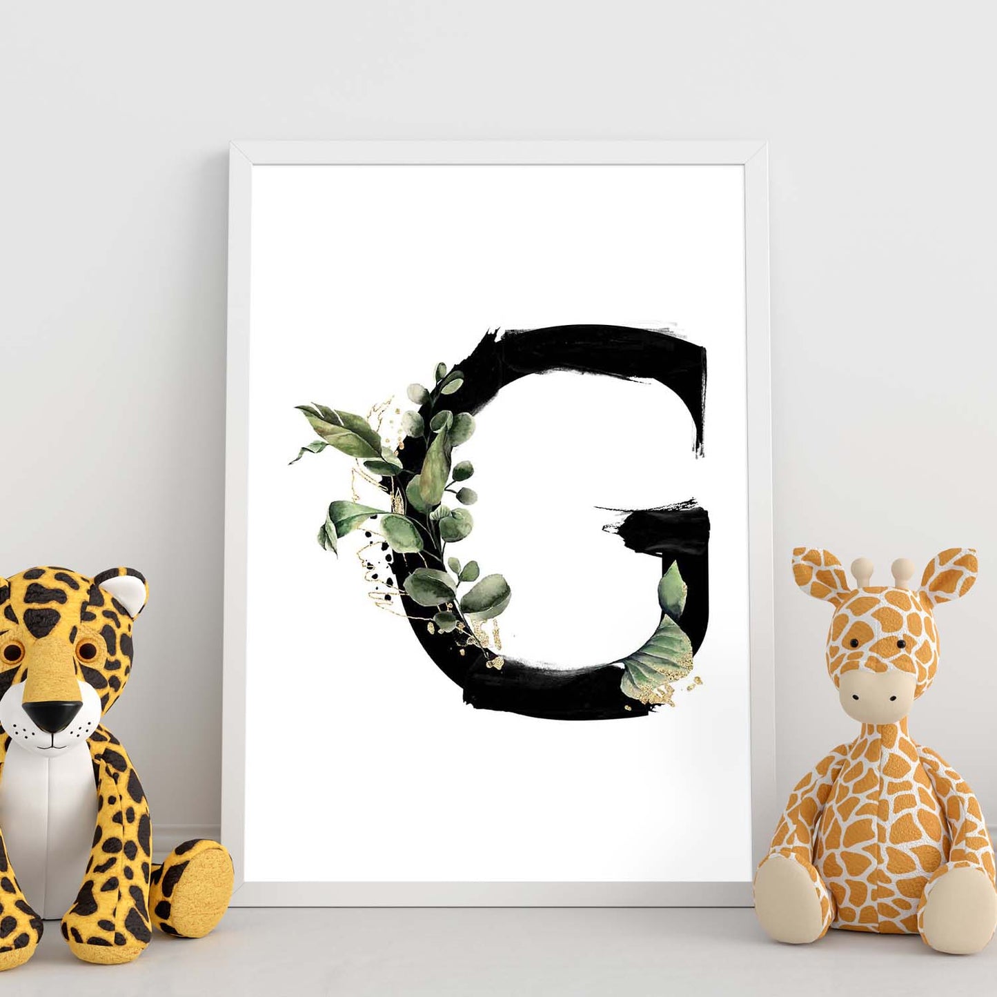 Poster de letra G. Lámina estilo Jungla Negra con imágenes del alfabeto.-Artwork-Nacnic-Nacnic Estudio SL