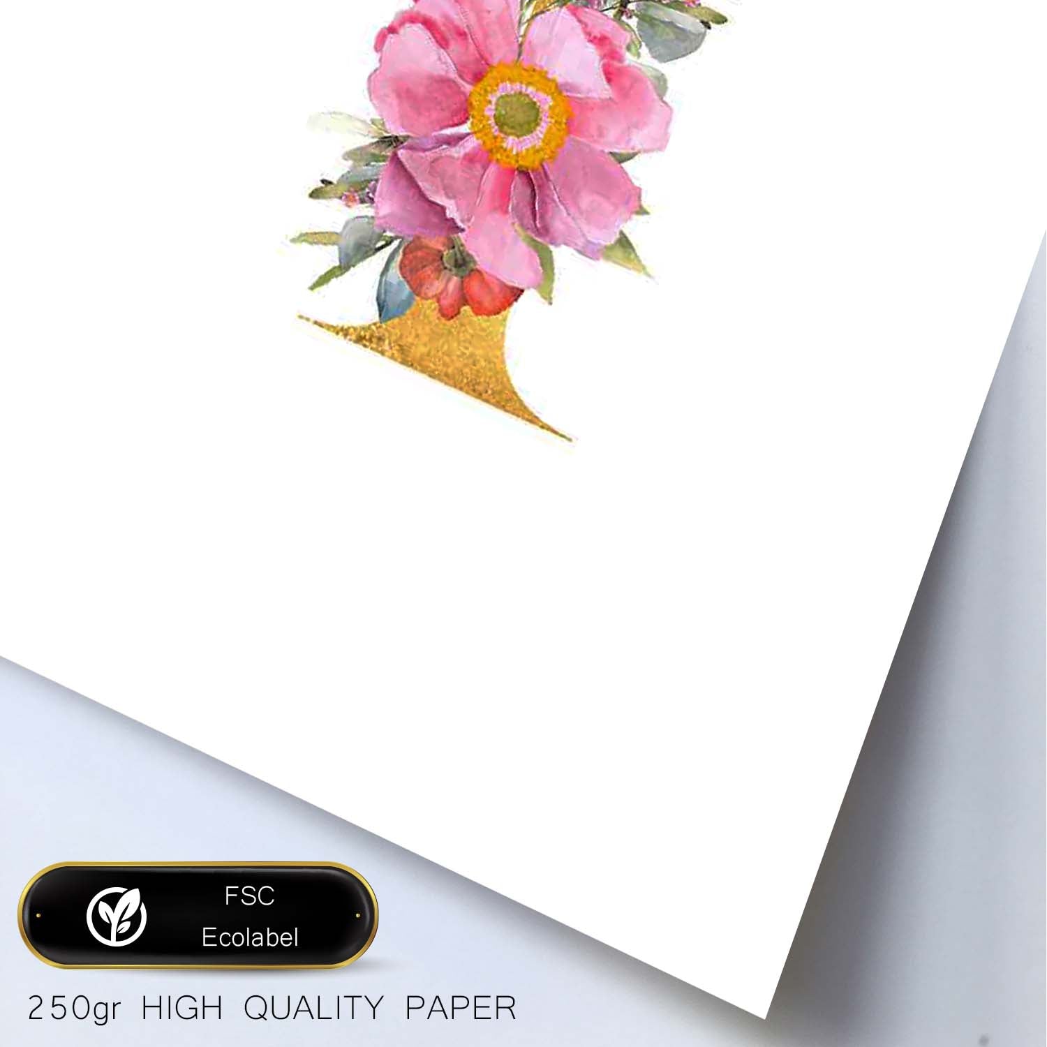 Poster de letra I. Lámina estilo Dorado Rosa con imágenes del alfabeto.-Artwork-Nacnic-Nacnic Estudio SL