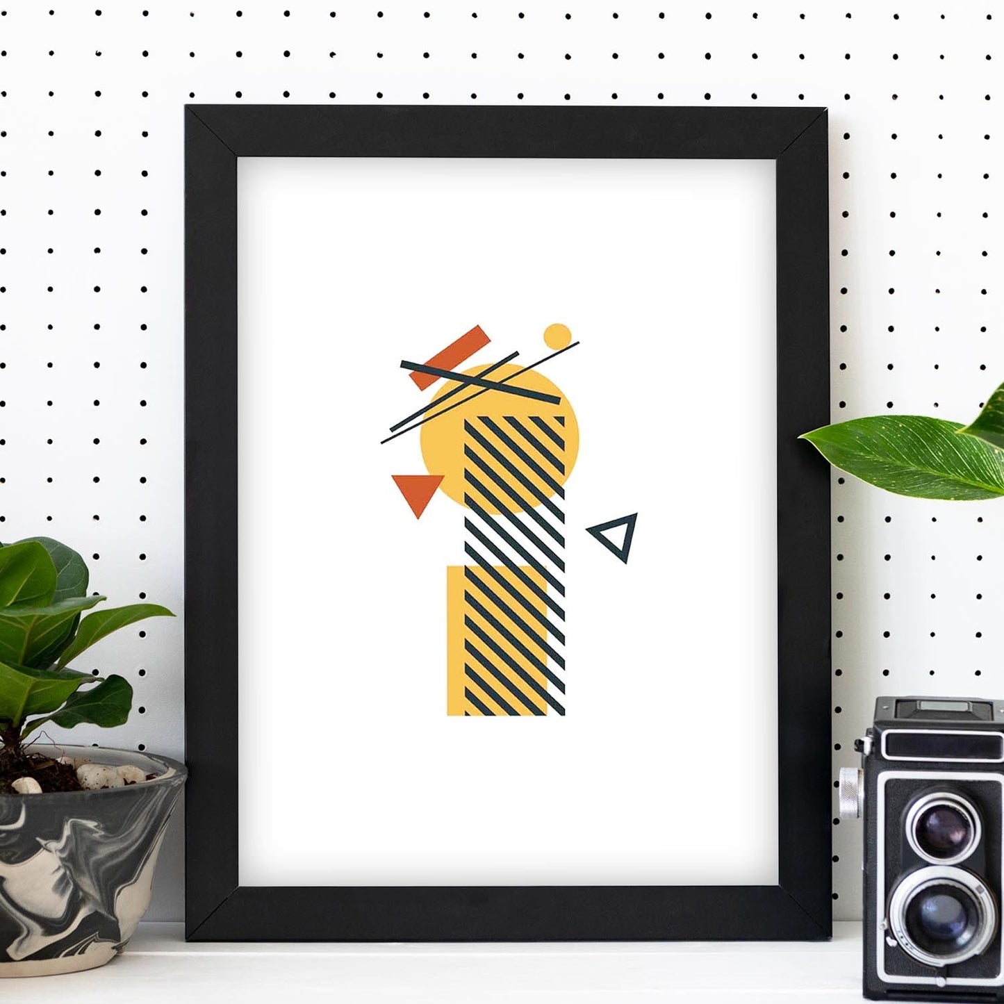 Poster de letra I. Lámina estilo Geometria con formas con imágenes del alfabeto.-Artwork-Nacnic-Nacnic Estudio SL