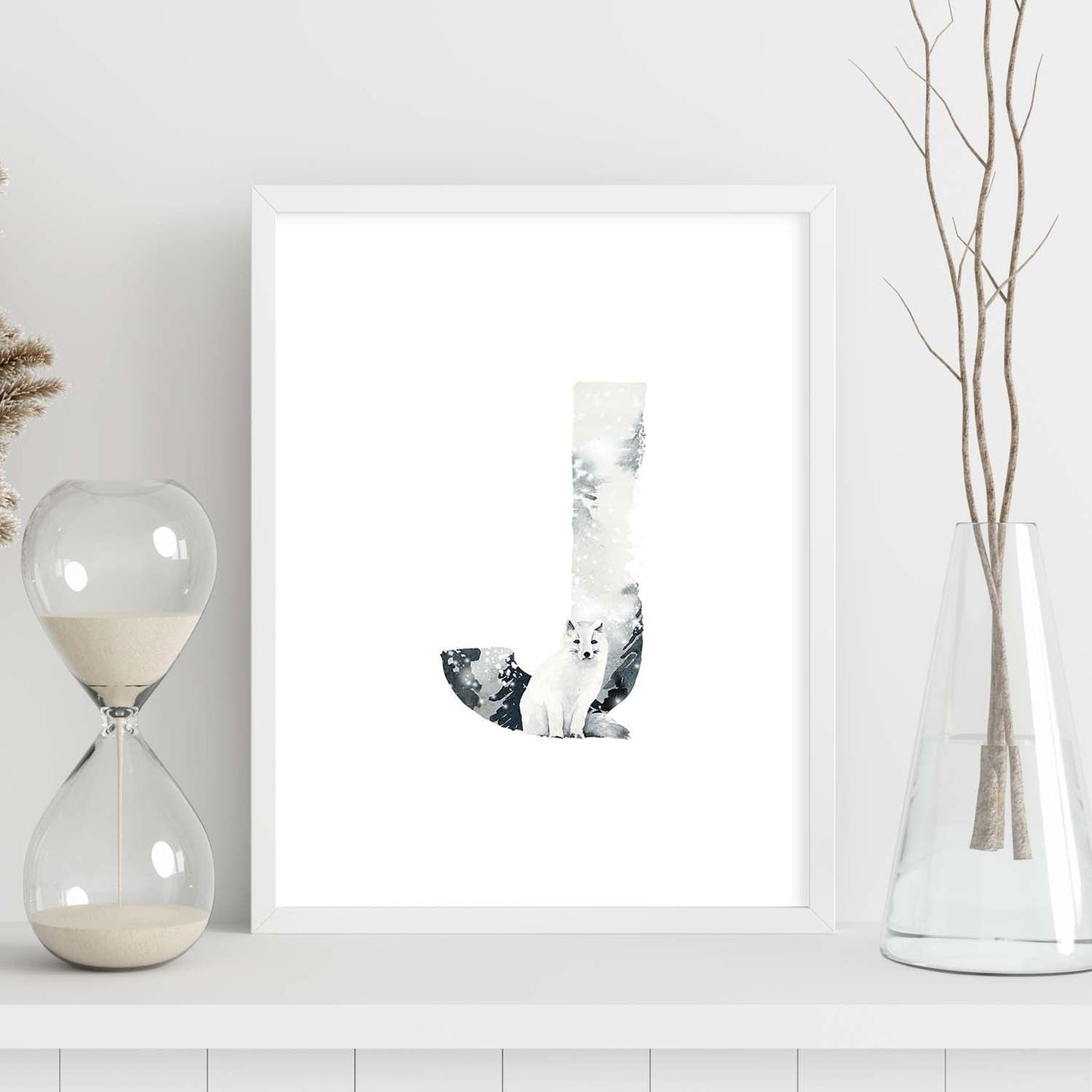 Poster de letra J. Lámina estilo Invierno con imágenes del alfabeto.-Artwork-Nacnic-Nacnic Estudio SL