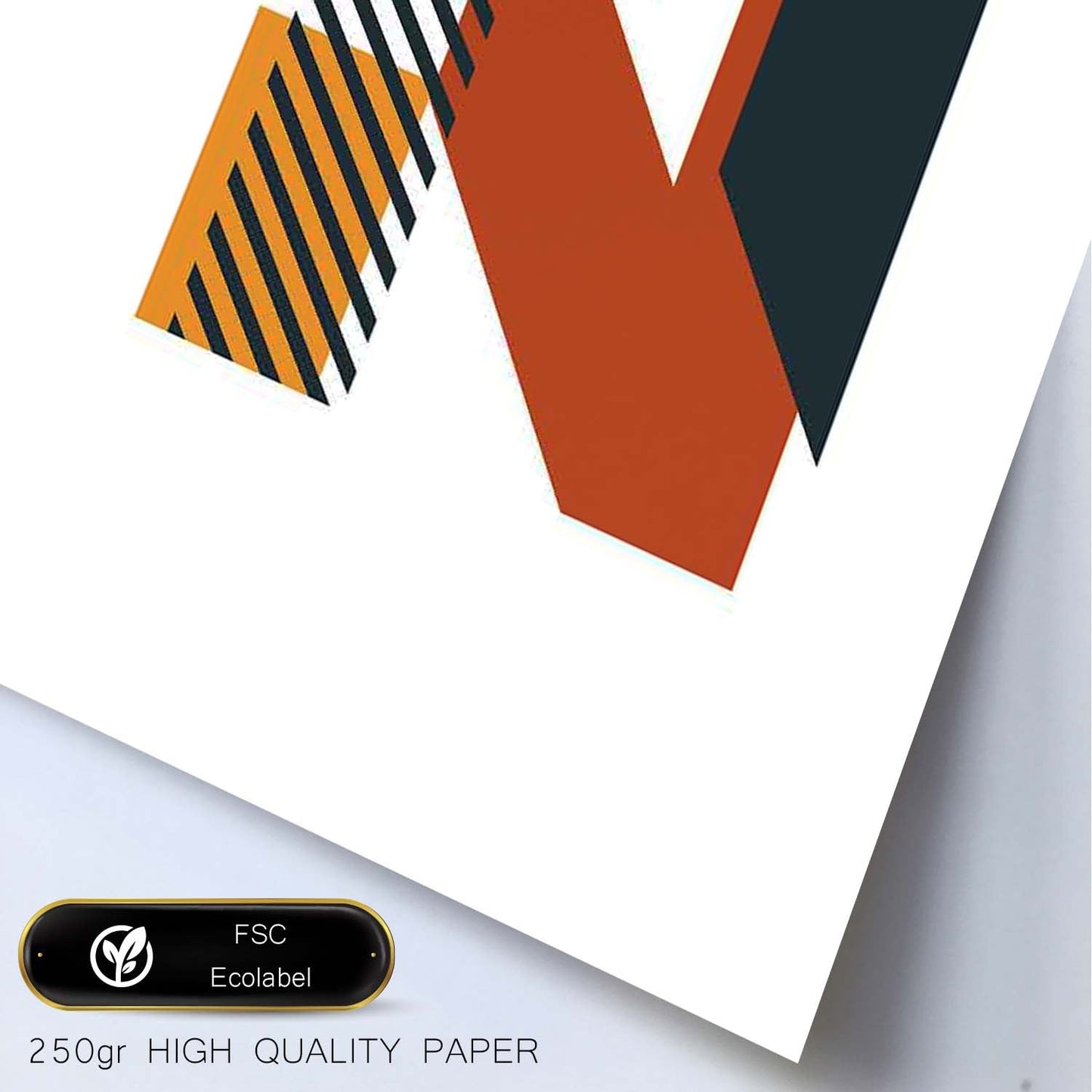 Poster de letra N. Lámina estilo Geometria con formas con imágenes del alfabeto.-Artwork-Nacnic-Nacnic Estudio SL