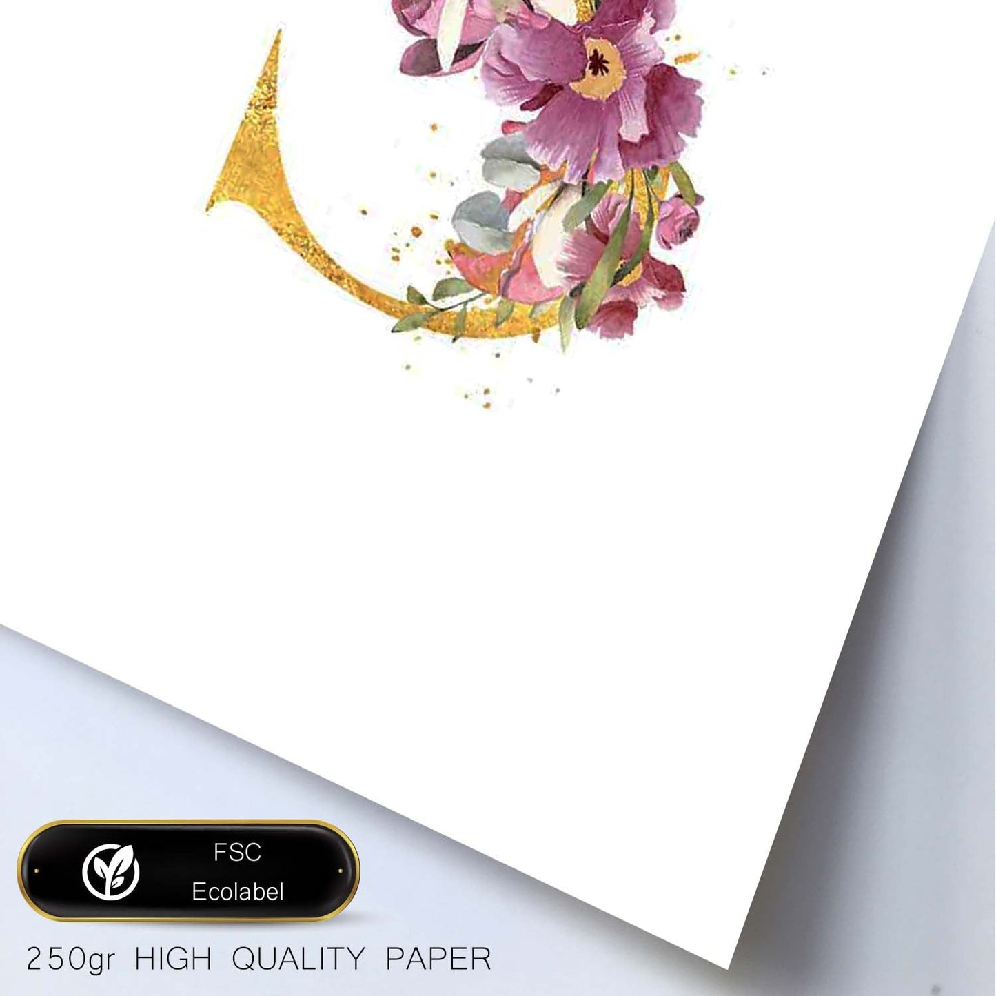Poster de letra S. Lámina estilo Dorado Rosa con imágenes del alfabeto.-Artwork-Nacnic-Nacnic Estudio SL