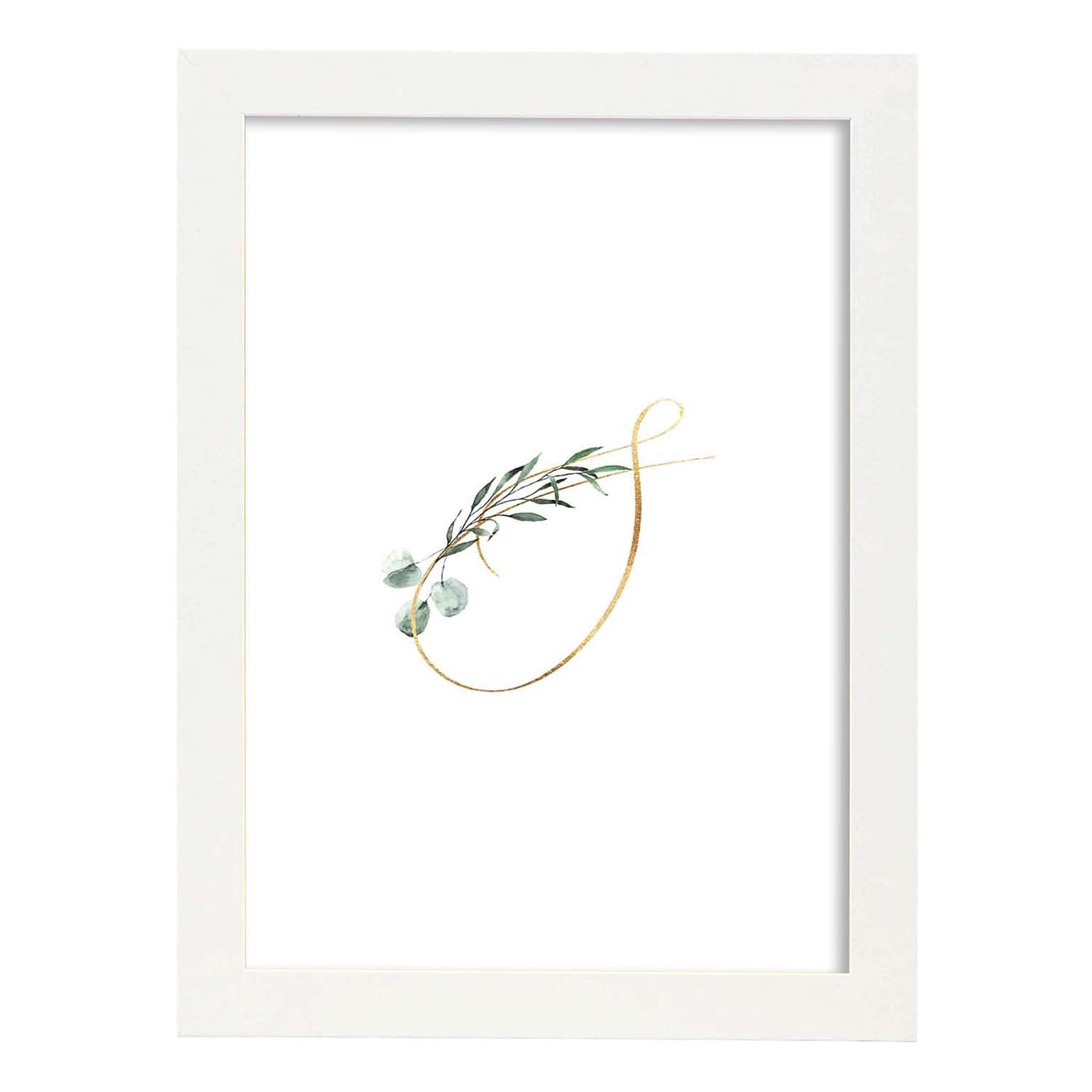 Poster de letra S. Lámina estilo Verde Fino con imágenes del alfabeto.-Artwork-Nacnic-A3-Marco Blanco-Nacnic Estudio SL