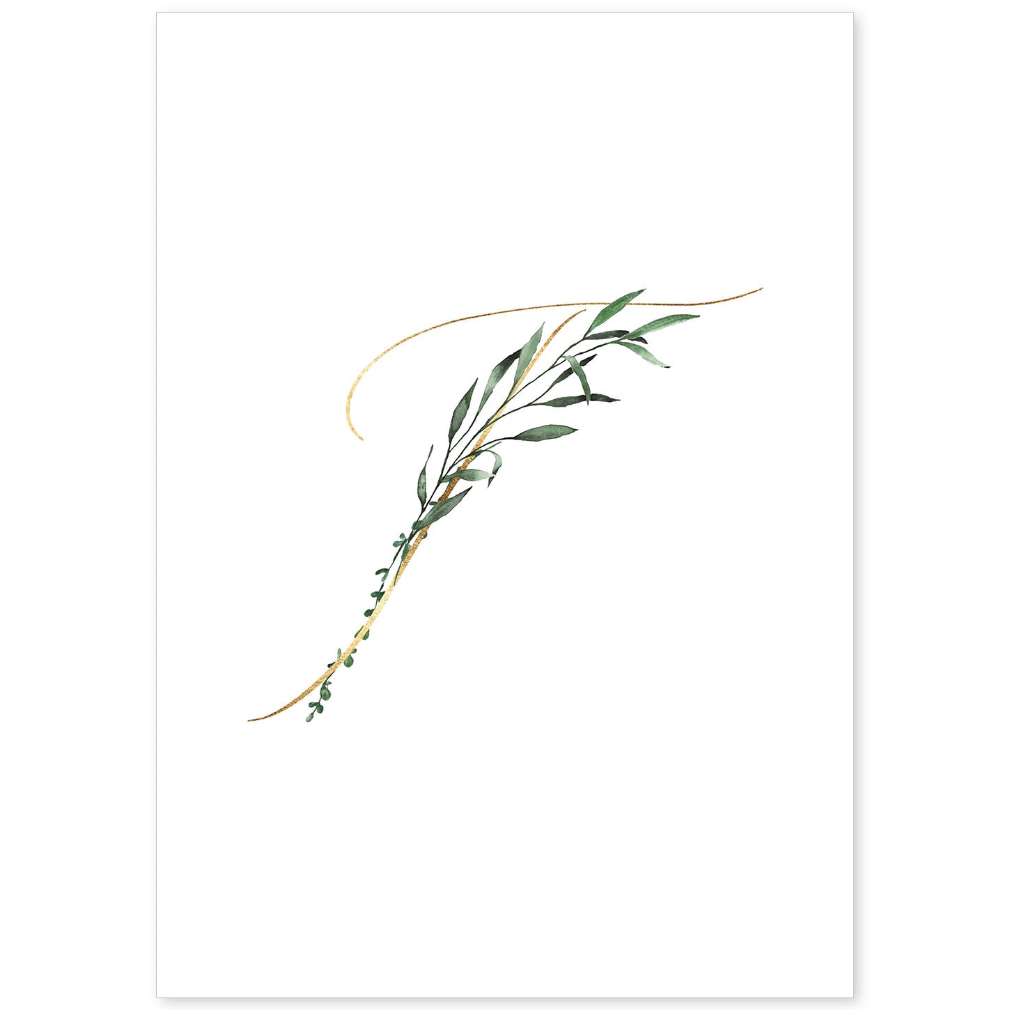 Poster de letra T. Lámina estilo Verde Fino con imágenes del alfabeto.-Artwork-Nacnic-A4-Sin marco-Nacnic Estudio SL