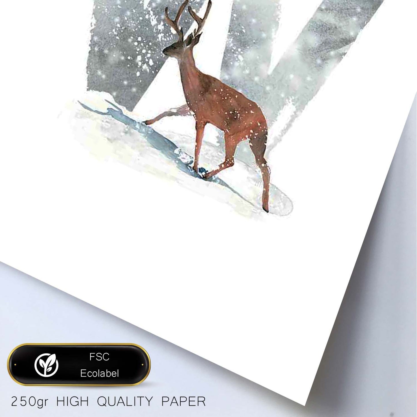 Poster de letra W. Lámina estilo Invierno con imágenes del alfabeto.-Artwork-Nacnic-Nacnic Estudio SL
