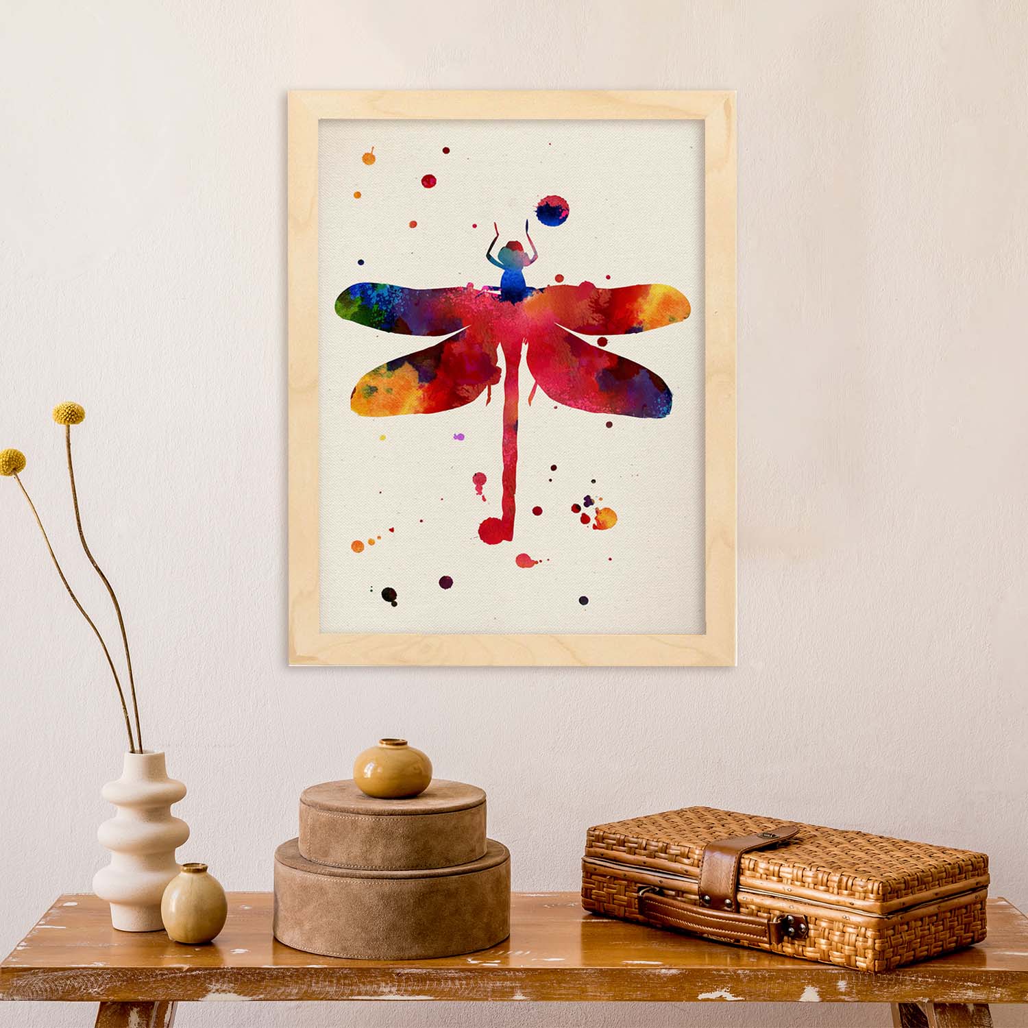 Poster de Libélula 2 con diseño acuarela. Mix de láminas con estilo acuarela-Artwork-Nacnic-Nacnic Estudio SL