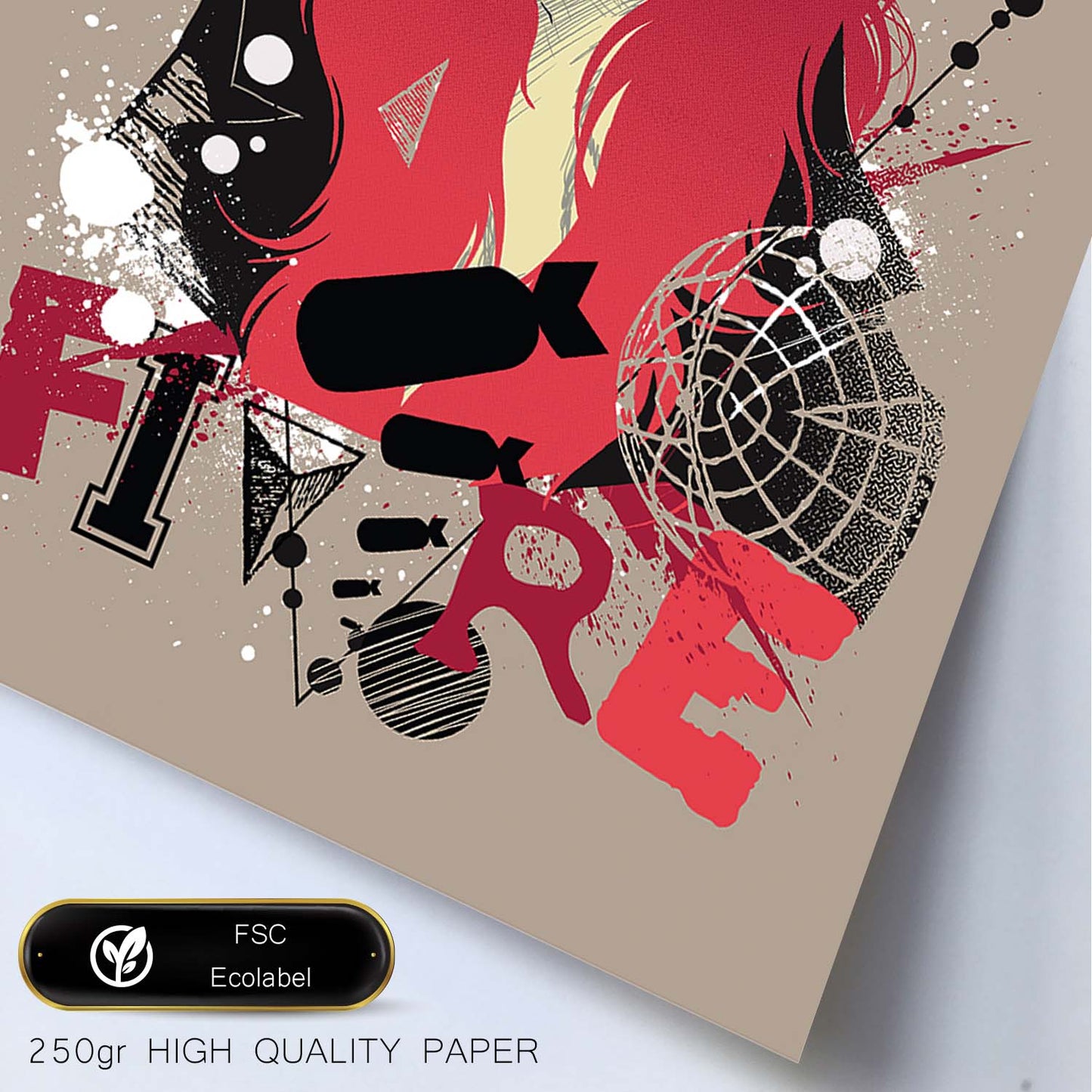 Poster de Lluvia de fuego. Lámina decorativa de diseño.-Artwork-Nacnic-Nacnic Estudio SL