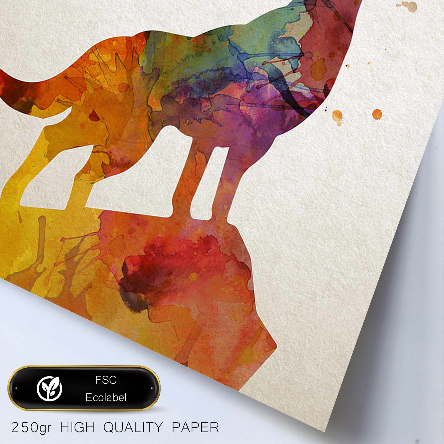Poster de Lobo estilo acuarela. Láminas de animales con estilo acuarela-Artwork-Nacnic-Nacnic Estudio SL