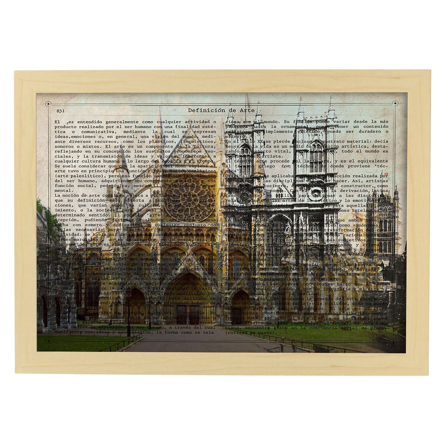 Poster de Londres (Catedral Winchester). Láminas e ilustraciones de ciudades del mundo y monumentos famosos.-Artwork-Nacnic-A3-Marco Madera clara-Nacnic Estudio SL