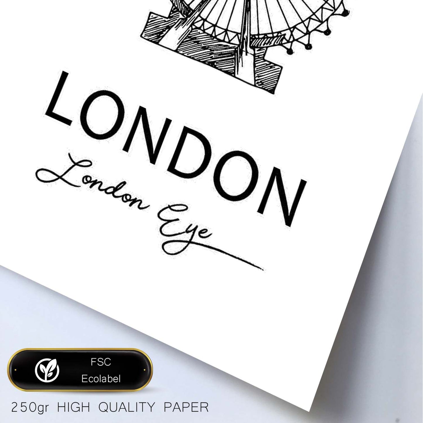Poster de Londres - El ojo. Láminas con monumentos de ciudades.-Artwork-Nacnic-Nacnic Estudio SL