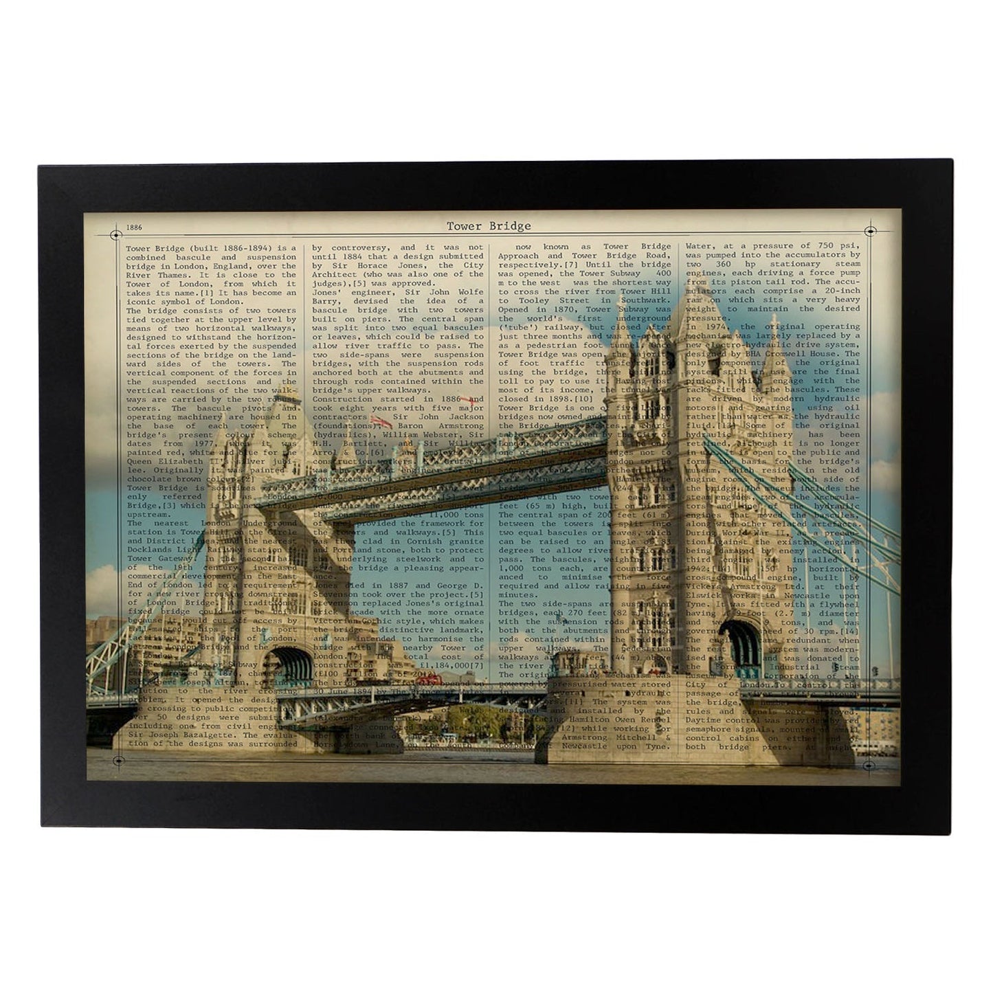 Poster de Londres (Las torres). Láminas e ilustraciones de ciudades del mundo y monumentos famosos.-Artwork-Nacnic-A3-Marco Negro-Nacnic Estudio SL