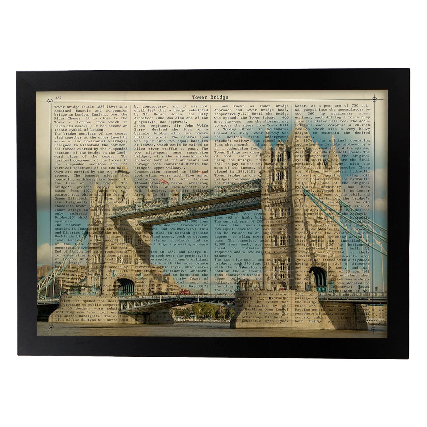 Poster de Londres (Las torres). Láminas e ilustraciones de ciudades del mundo y monumentos famosos.-Artwork-Nacnic-A3-Marco Negro-Nacnic Estudio SL
