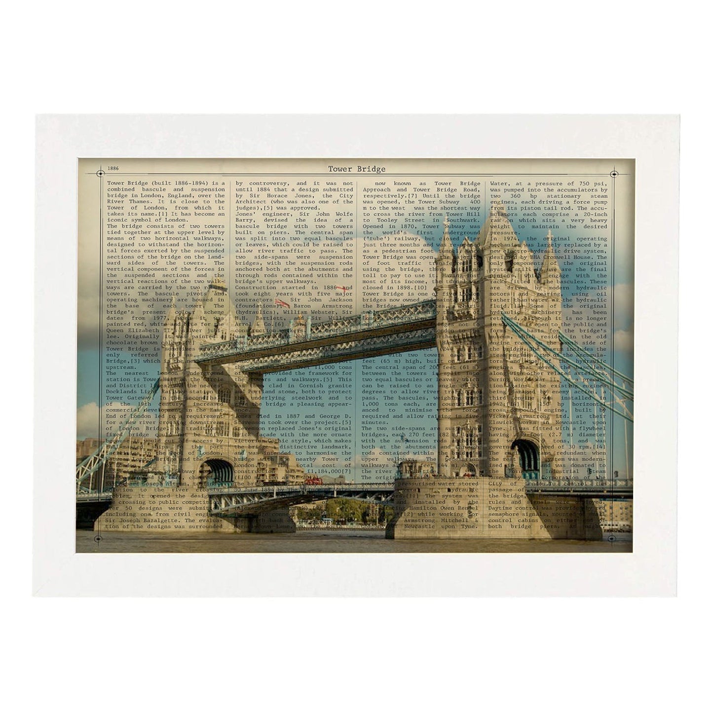 Poster de Londres (Las torres). Láminas e ilustraciones de ciudades del mundo y monumentos famosos.-Artwork-Nacnic-A4-Marco Blanco-Nacnic Estudio SL