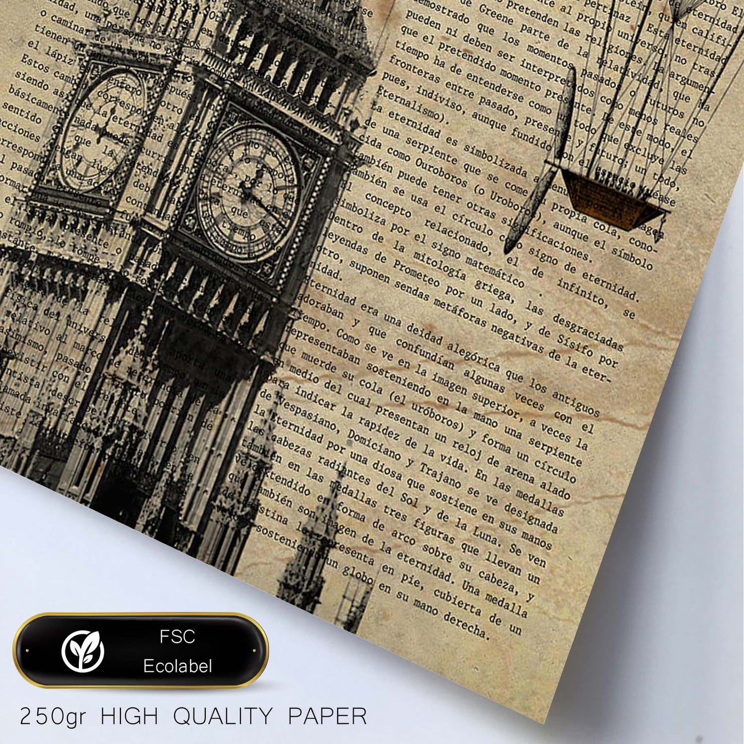 Poster de Londres. Big Ben. Láminas de monumentos del mundo. Diseño de viaje y de paises.-Artwork-Nacnic-Nacnic Estudio SL