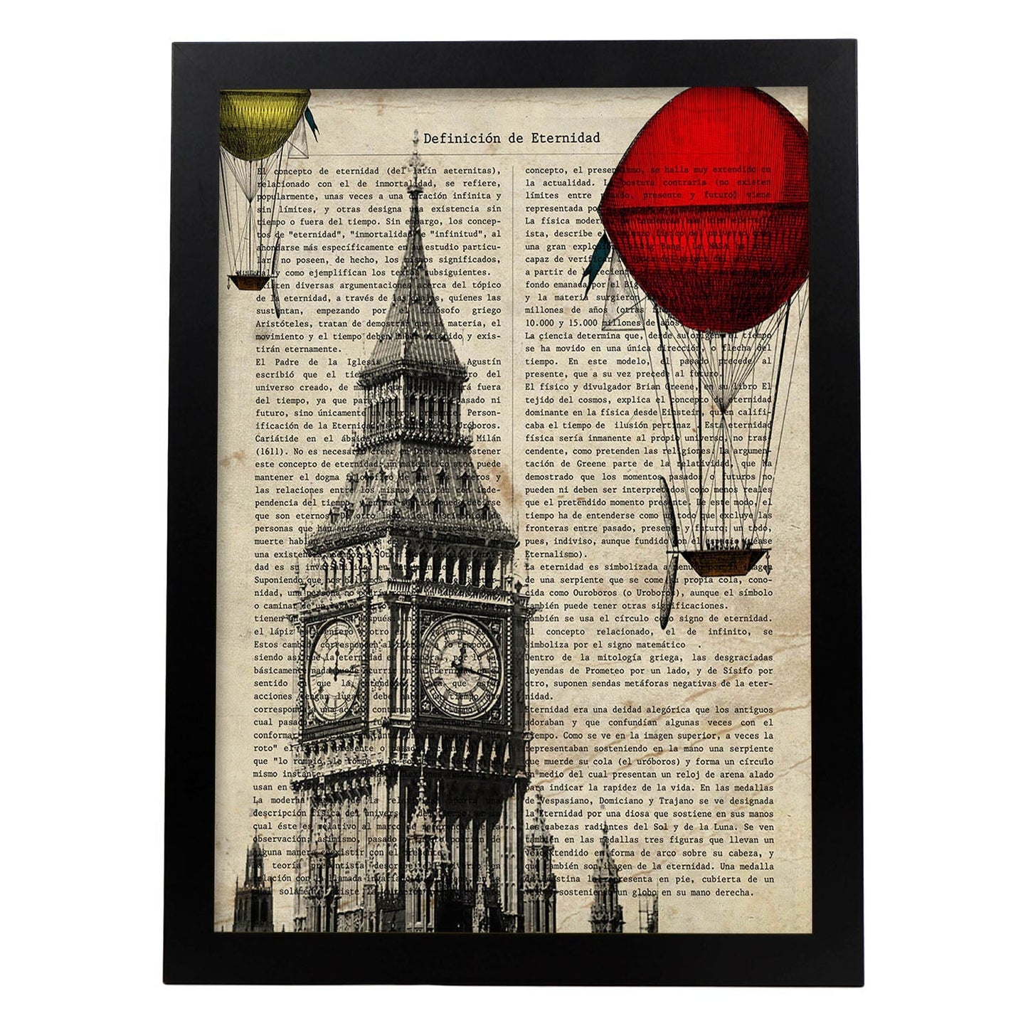 Poster de Londres. Big Ben. Láminas de monumentos del mundo. Diseño de viaje y de paises.-Artwork-Nacnic-A3-Marco Negro-Nacnic Estudio SL