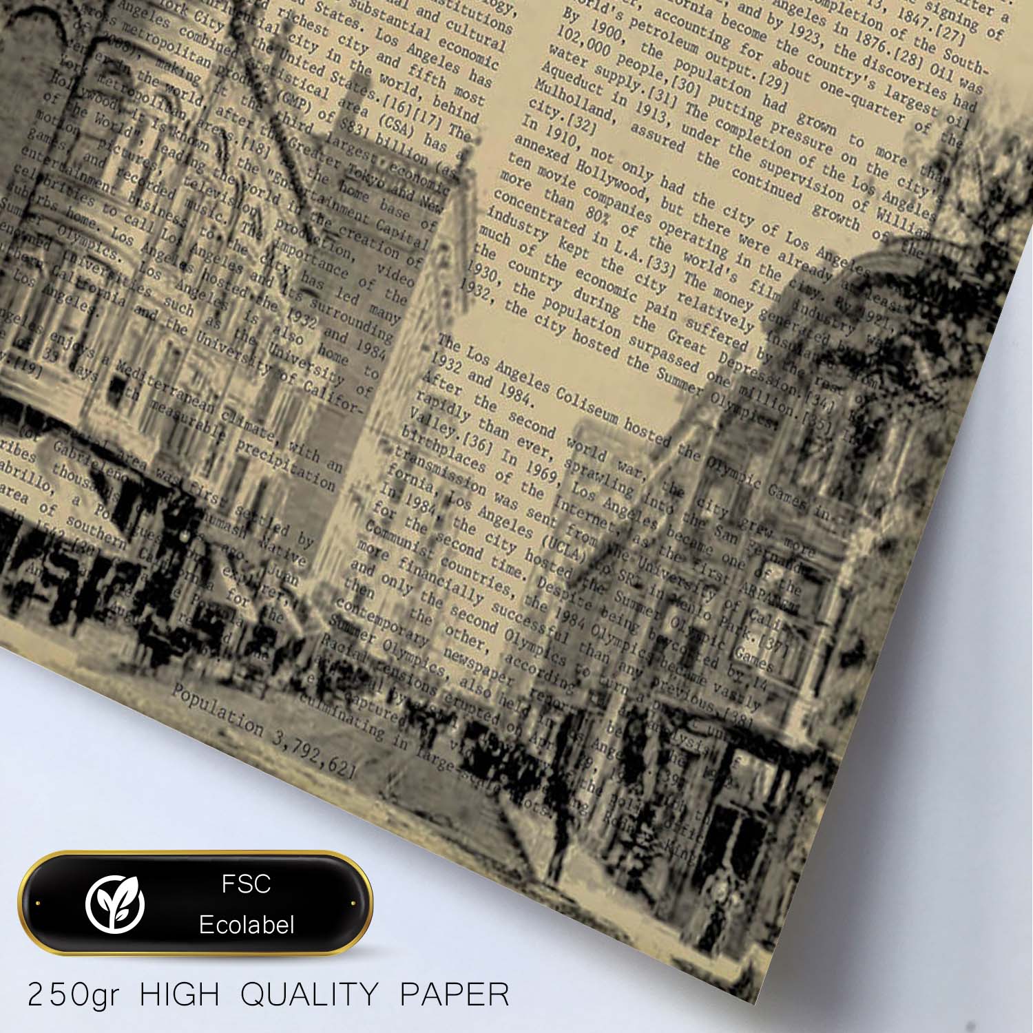 Poster de Los Angeles 3. Láminas e ilustraciones de ciudades del mundo y monumentos famosos.-Artwork-Nacnic-Nacnic Estudio SL