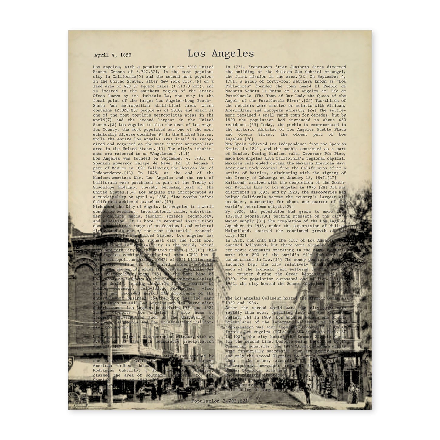 Poster de Los Angeles 3. Láminas e ilustraciones de ciudades del mundo y monumentos famosos.-Artwork-Nacnic-A4-Sin marco-Nacnic Estudio SL