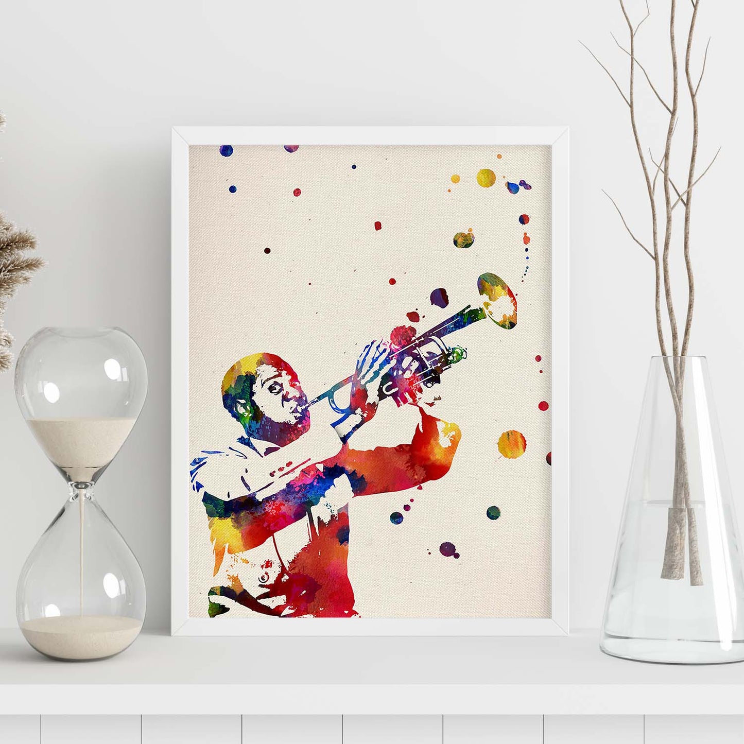 Poster de Louis Armstrong con diseño acuarela. Mix de láminas con estilo acuarela-Artwork-Nacnic-Nacnic Estudio SL