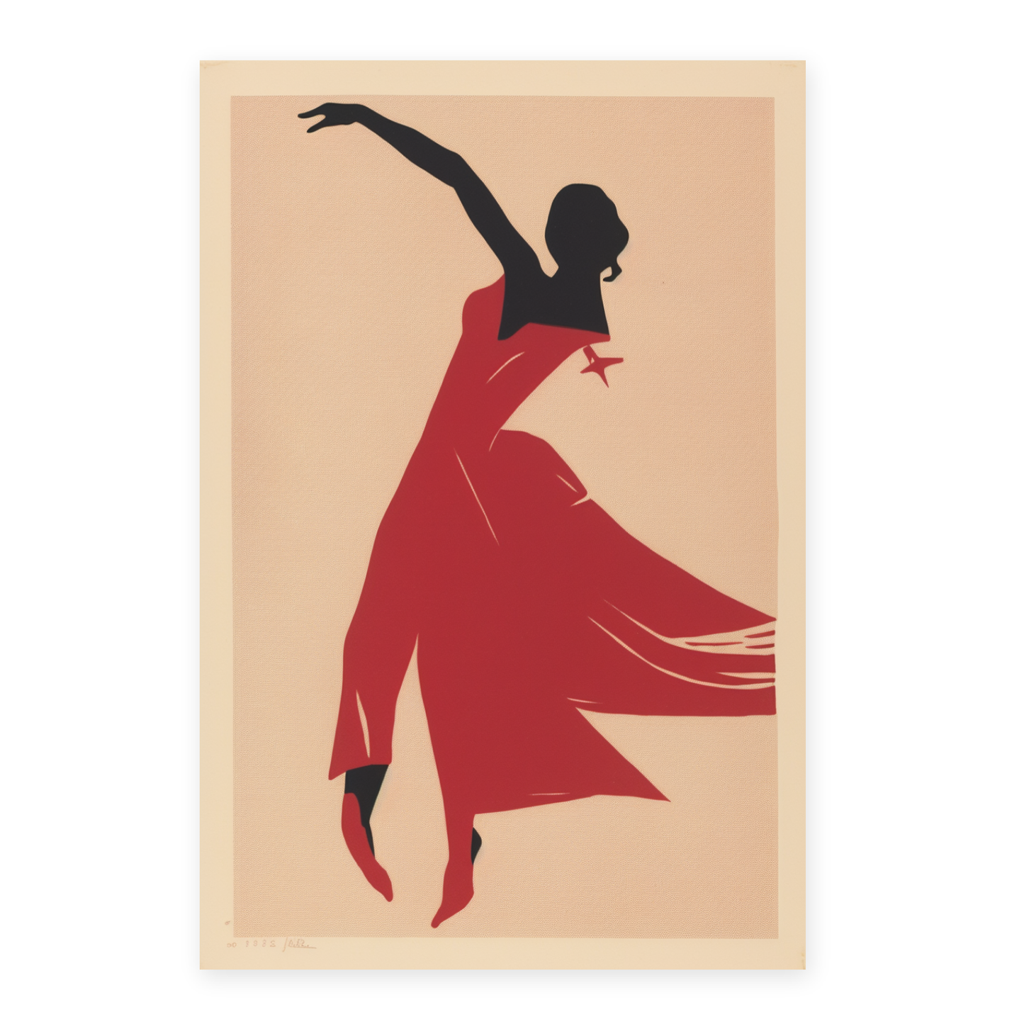 Póster Minimalista de Bailarina Abstracta en Madera