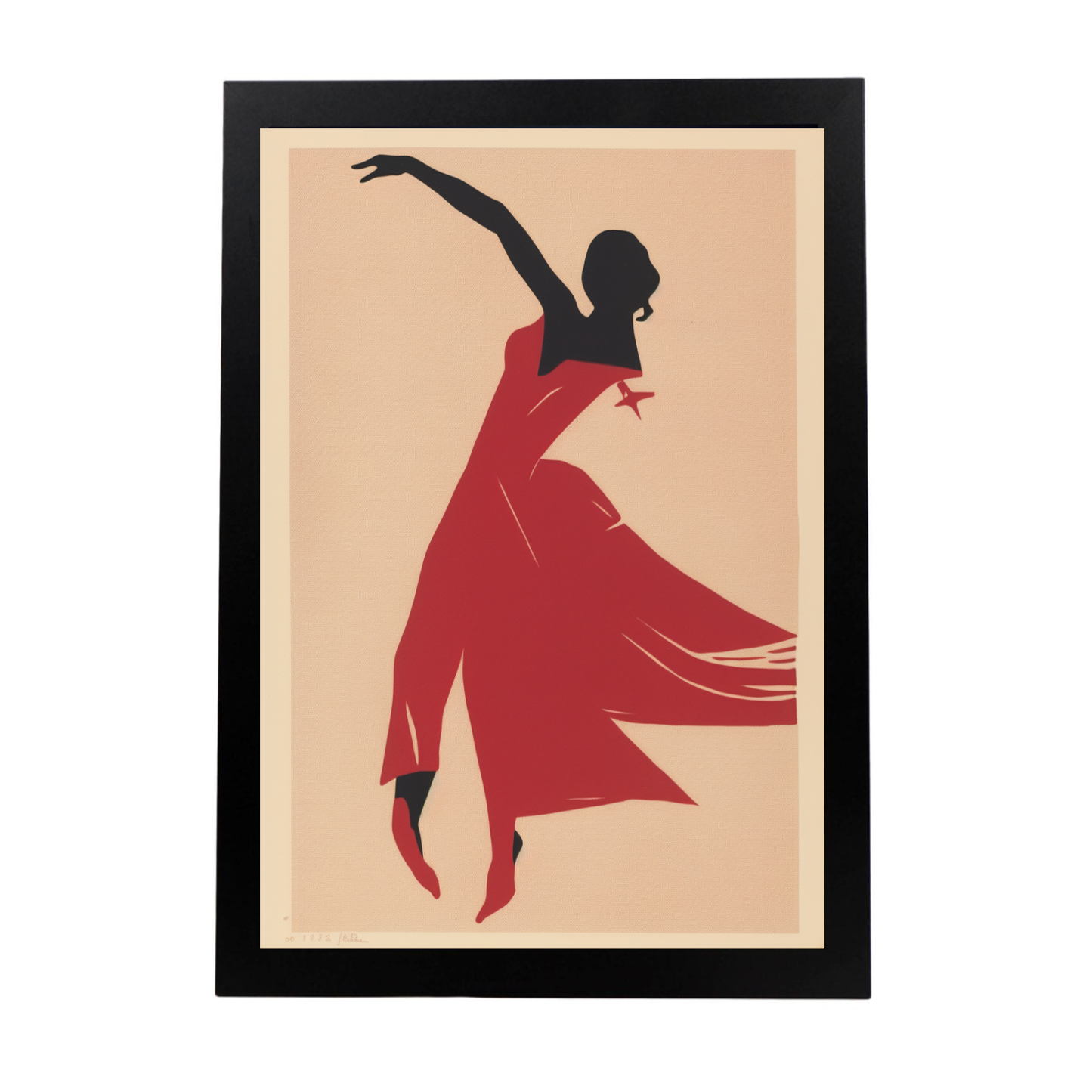 Póster Minimalista de Bailarina Abstracta en Madera