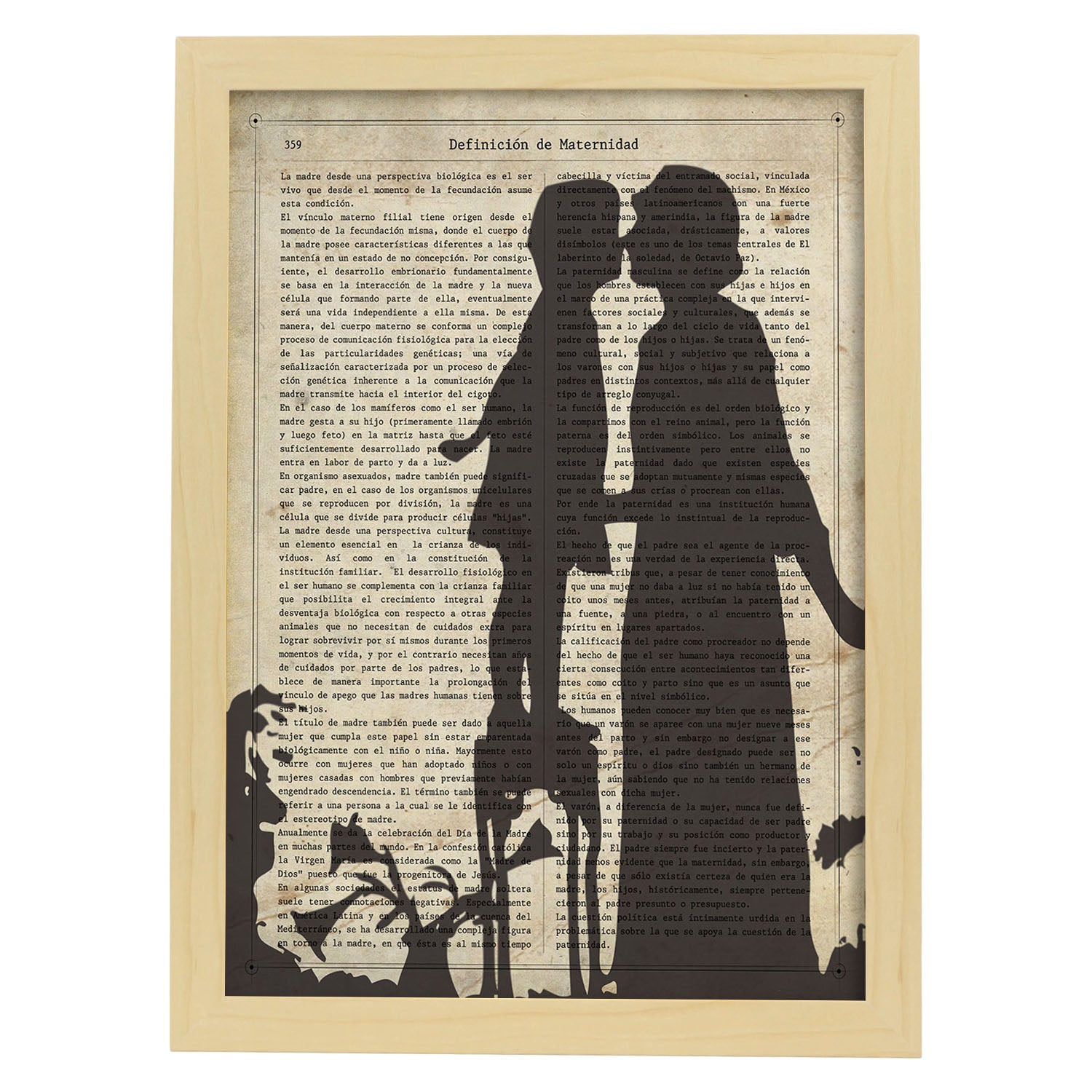 Poster de Madre e hija. Láminas románticas de amor con definiciones. Ilustraciones para tu pareja, familia, mujer, ...-Artwork-Nacnic-A4-Marco Madera clara-Nacnic Estudio SL