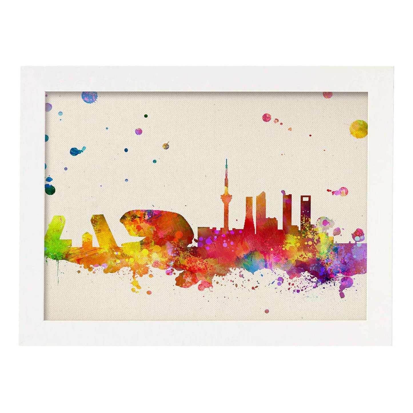 Poster de Madrid 2. Láminas e ilustraciones de ciudades, comunidades, y mapas de España.-Artwork-Nacnic-A4-Marco Blanco-Nacnic Estudio SL