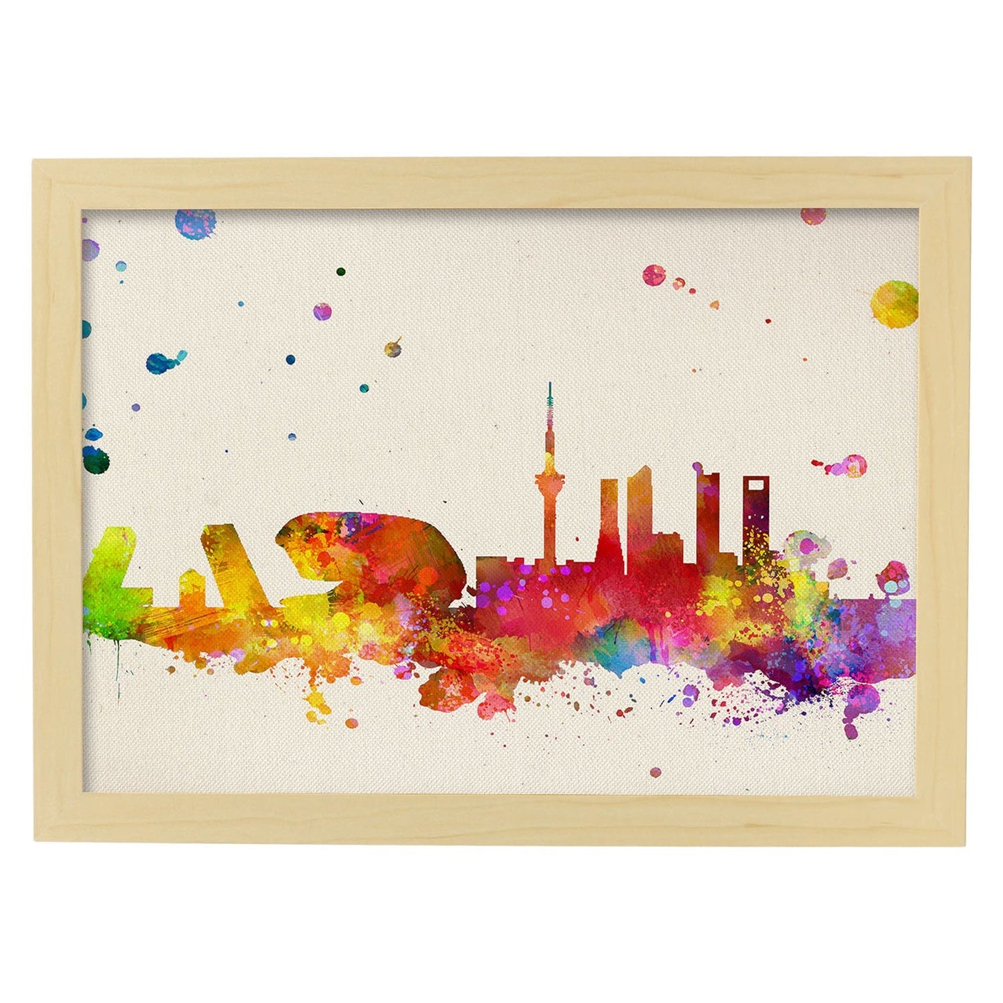 Poster de Madrid 2. Láminas e ilustraciones de ciudades, comunidades, y mapas de España.-Artwork-Nacnic-A4-Marco Madera clara-Nacnic Estudio SL