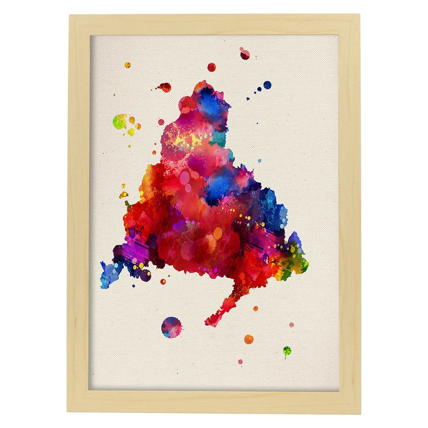 Poster de Madrid. Láminas e ilustraciones de ciudades, comunidades, y mapas de España.-Artwork-Nacnic-A4-Marco Madera clara-Nacnic Estudio SL