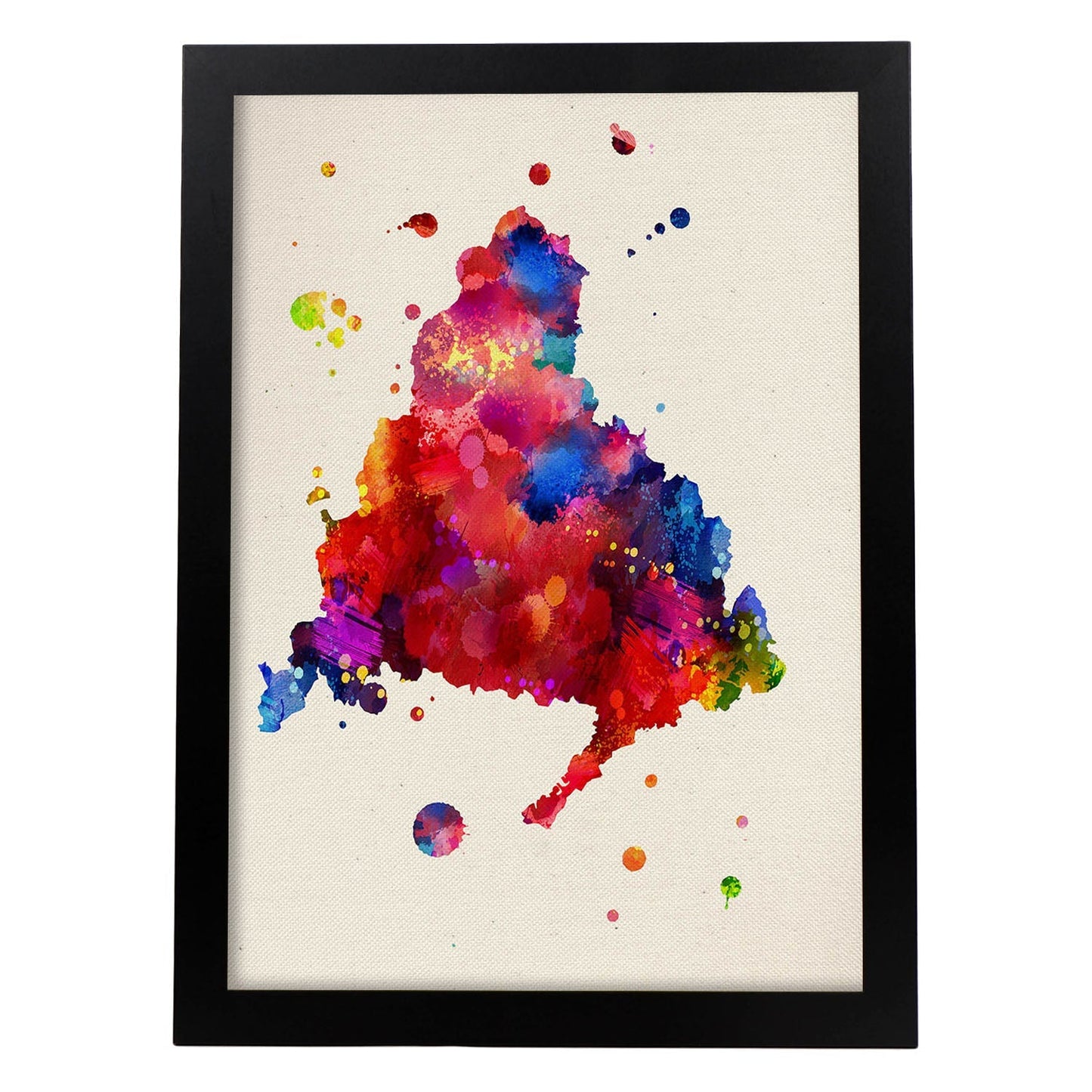 Poster de Madrid. Láminas e ilustraciones de ciudades, comunidades, y mapas de España.-Artwork-Nacnic-A4-Marco Negro-Nacnic Estudio SL