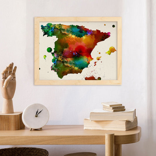 Poster de Mapa Espana 3. Láminas e ilustraciones de ciudades, comunidades, y mapas de España.-Artwork-Nacnic-Nacnic Estudio SL