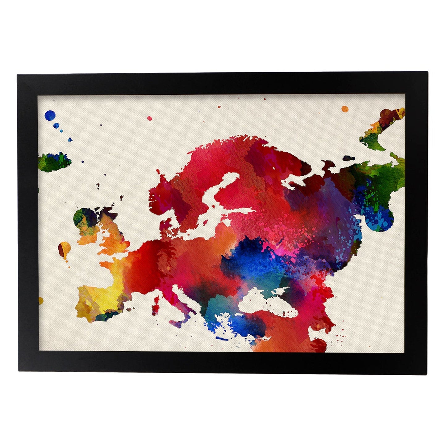 Poster de Mapa Europa. Láminas e ilustraciones de ciudades, comunidades, y mapas de España.-Artwork-Nacnic-A3-Marco Negro-Nacnic Estudio SL