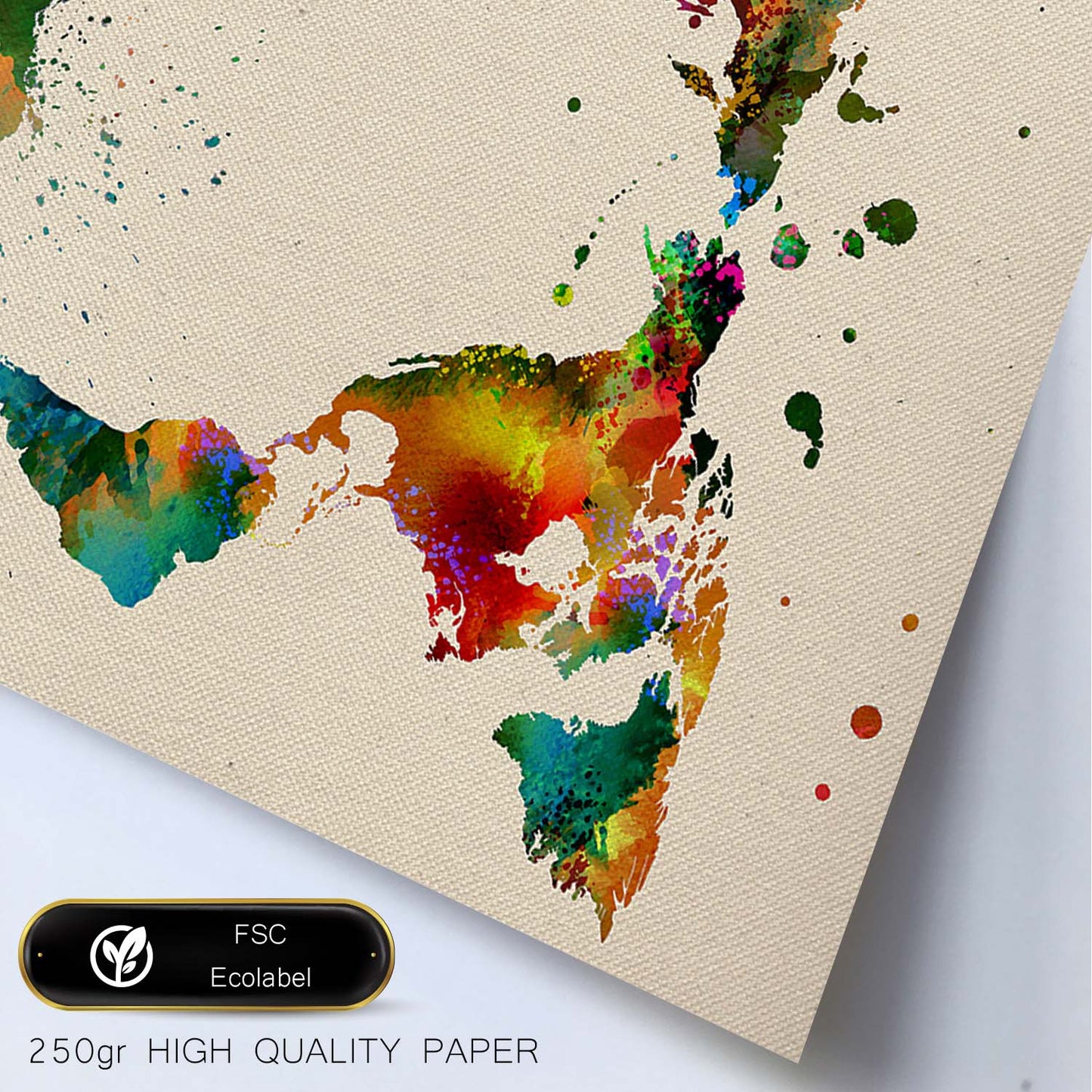 Poster de Mapa mundi 2. Láminas e ilustraciones de ciudades, comunidades, y mapas de España.-Artwork-Nacnic-Nacnic Estudio SL