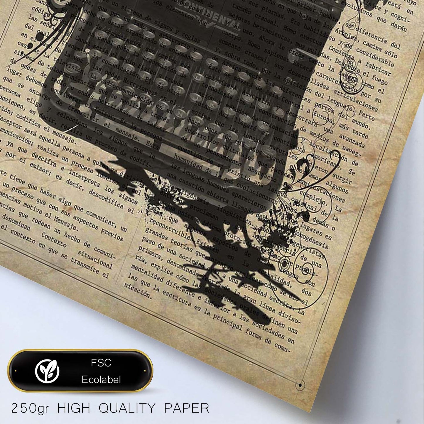 Poster de Maquina de escribir Continental.Láminas vintage para Posters con diseño vintage y definiciones.-Artwork-Nacnic-Nacnic Estudio SL