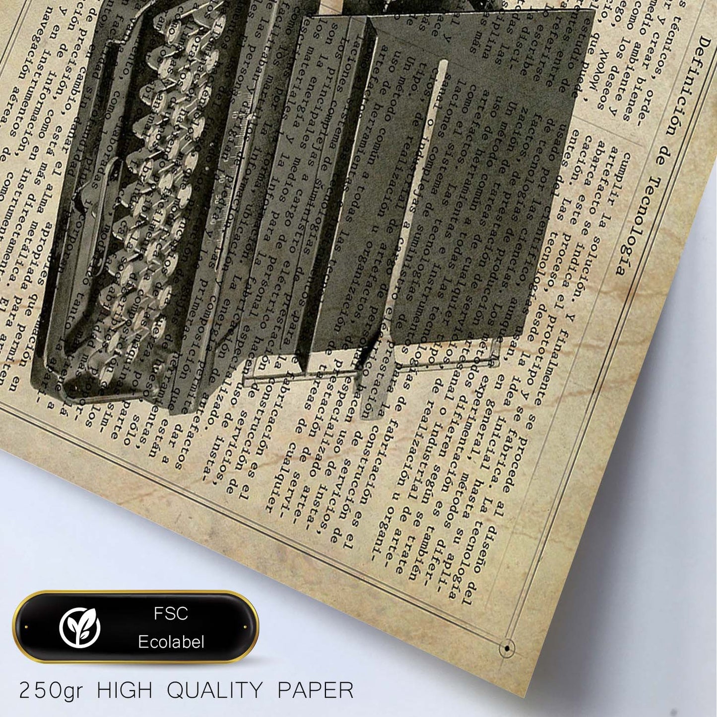 Poster de Máquina de escribir facturas. Láminas vintage con definiciones. Diseño de interiores.-Artwork-Nacnic-Nacnic Estudio SL