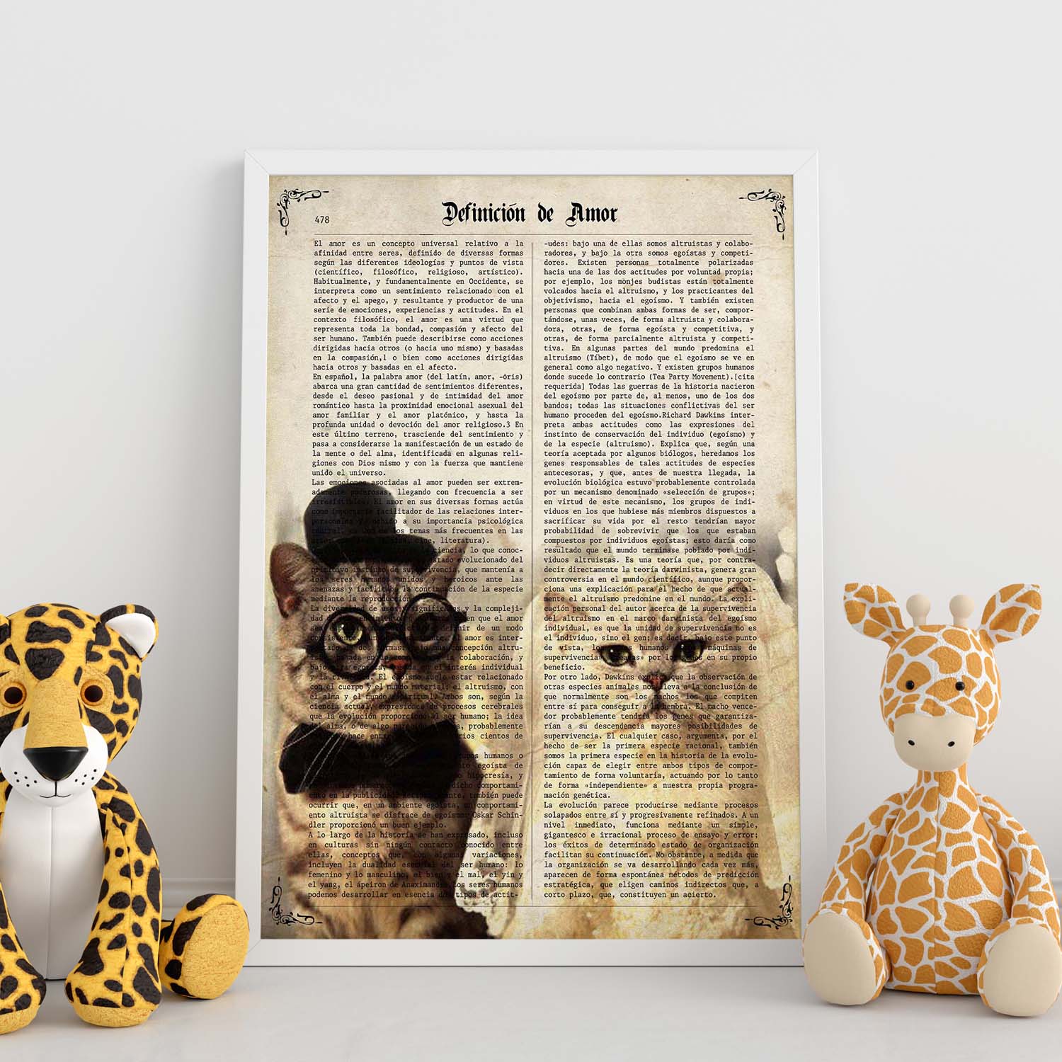 Poster de Matrimonio de gatos. Láminas de animales con definiciones. Ilustraciones de animales con textos.-Artwork-Nacnic-Nacnic Estudio SL