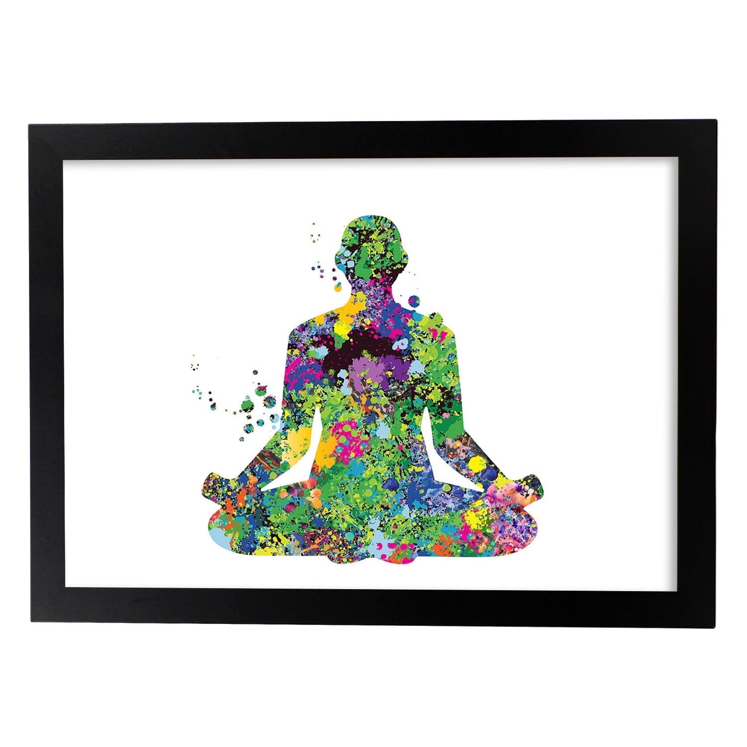 Poster de Meditación estilo acuarela. Mix de láminas con estilo acuarela-Artwork-Nacnic-A3-Marco Negro-Nacnic Estudio SL