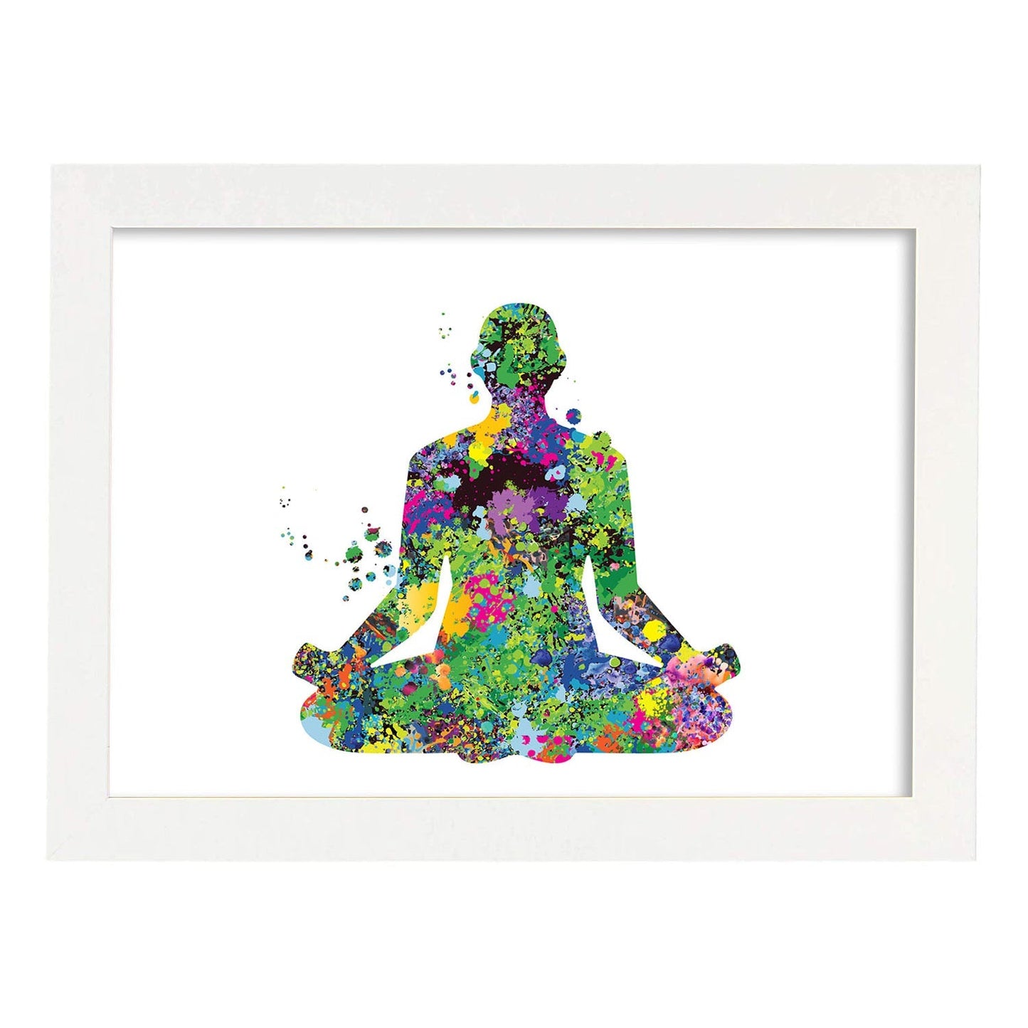 Poster de Meditación estilo acuarela. Mix de láminas con estilo acuarela-Artwork-Nacnic-A4-Marco Blanco-Nacnic Estudio SL