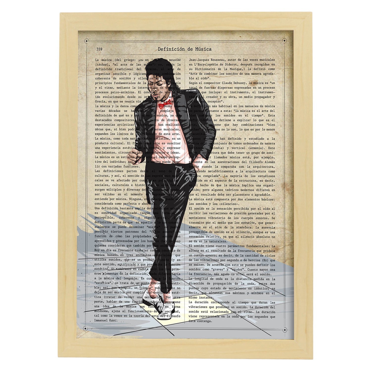 Poster de Michael Jackson. Láminas de personajes importantes. Posters de músicos, actores, inventores, exploradores, ...-Artwork-Nacnic-A3-Marco Madera clara-Nacnic Estudio SL