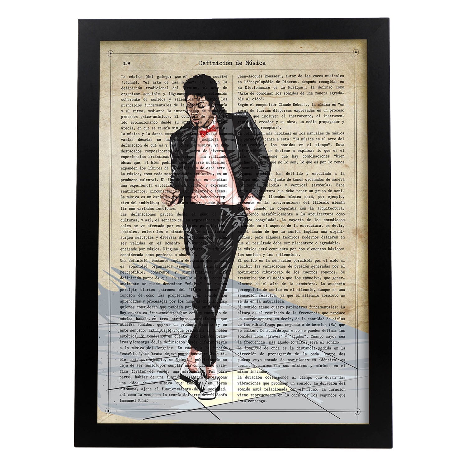 Poster de Michael Jackson. Láminas de personajes importantes. Posters de músicos, actores, inventores, exploradores, ...-Artwork-Nacnic-A3-Marco Negro-Nacnic Estudio SL