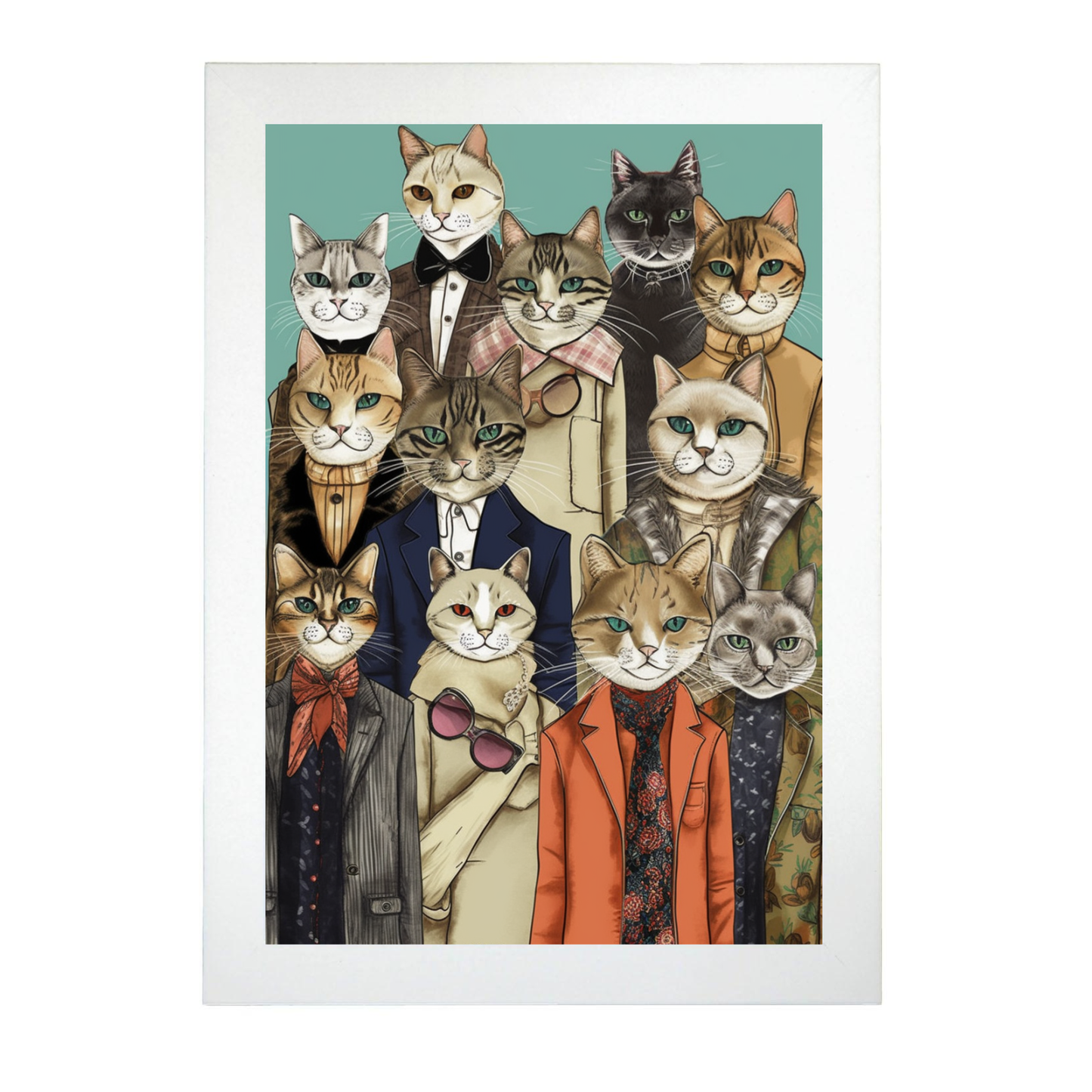 Póster de Moda Gatos con Estilo