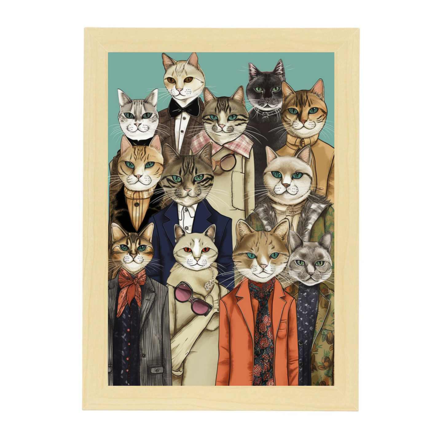 Póster de Moda Gatos con Estilo