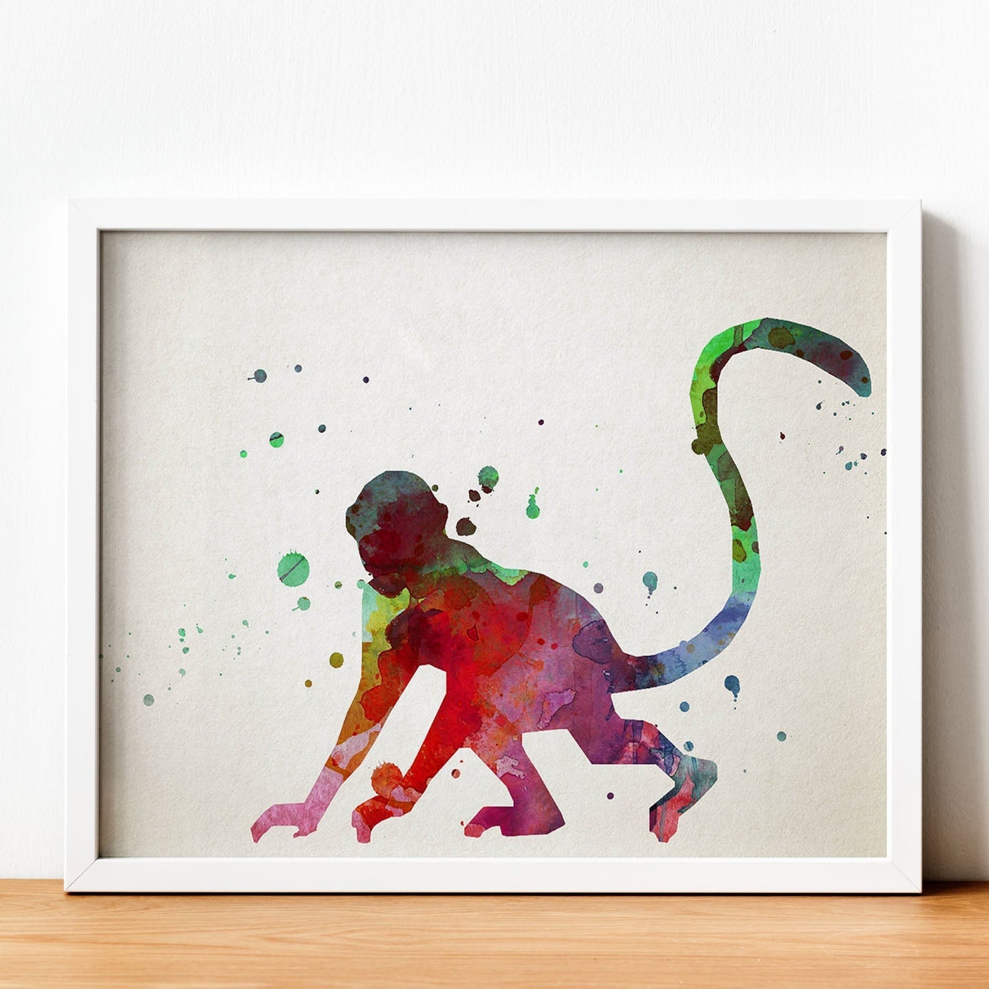 Poster de Mono estilo acuarela. Láminas de animales con estilo acuarela-Artwork-Nacnic-Nacnic Estudio SL