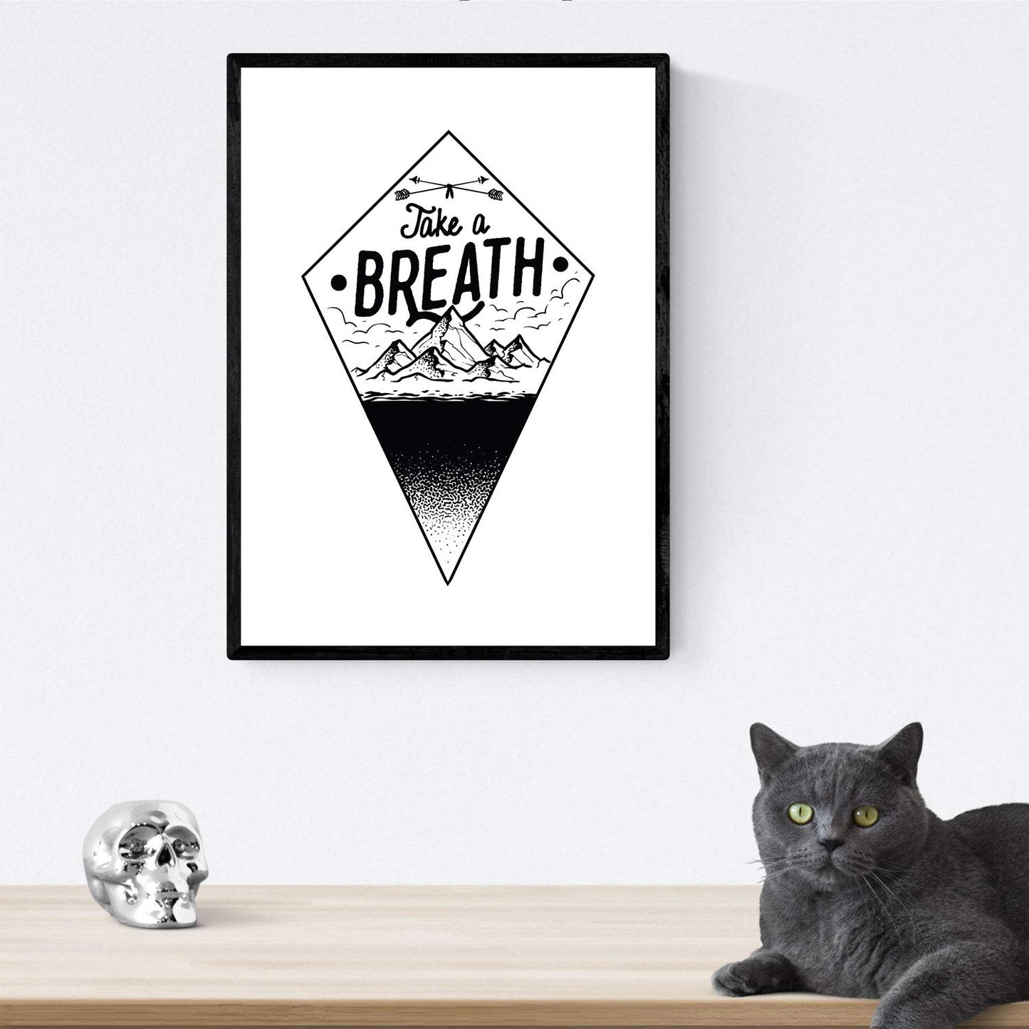 Poster de Montañas blanco y negro. Lámina decorativa de diseño.-Artwork-Nacnic-Nacnic Estudio SL